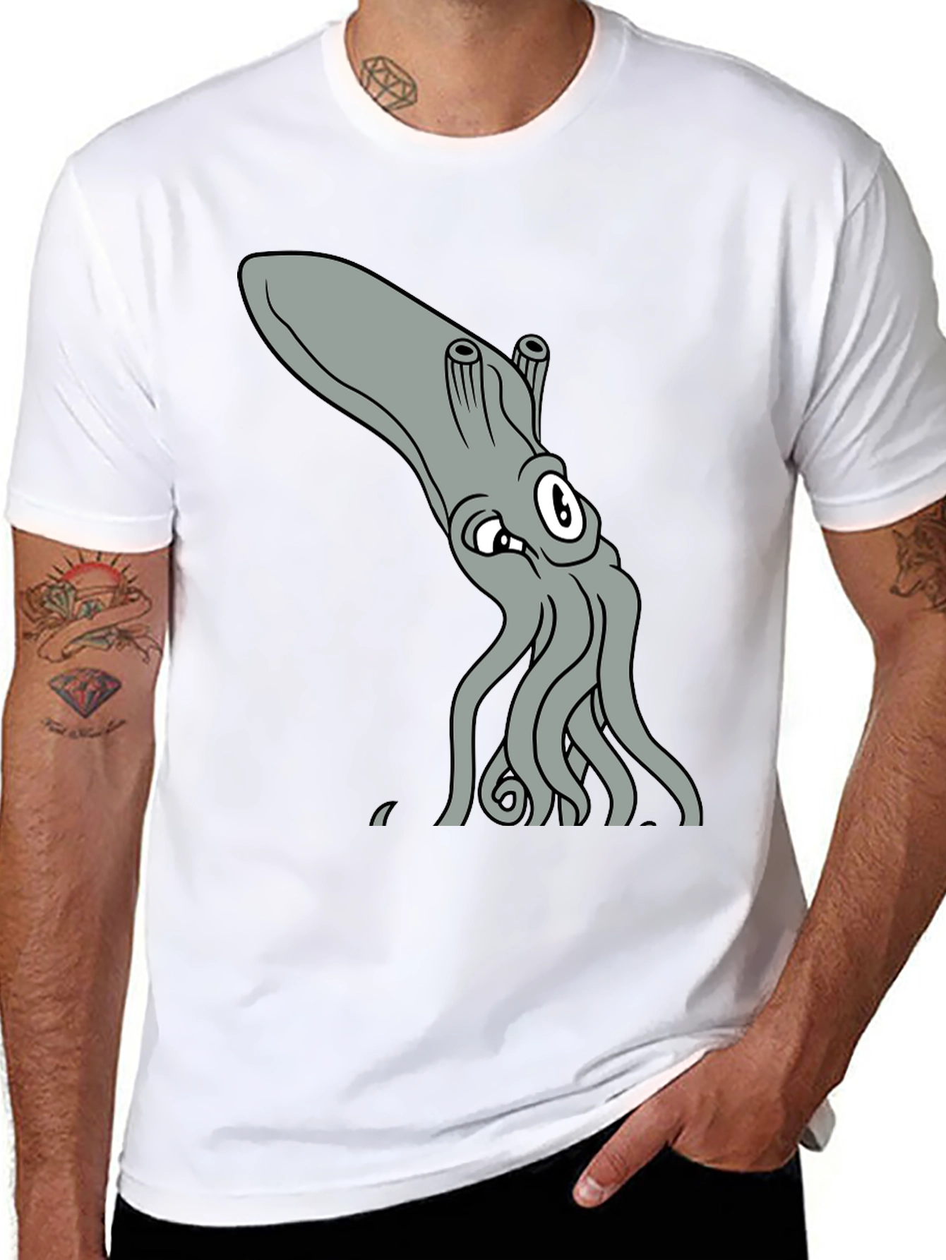 Cartoon Squid T-Shirt - Kraken Tee