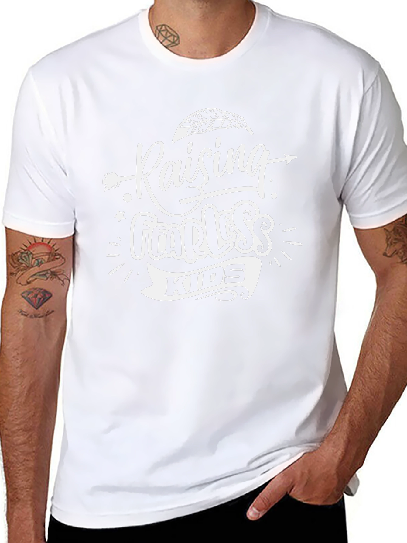 Raising Fearless Kids Graphic Tee - Trendy Black T-Shirt
