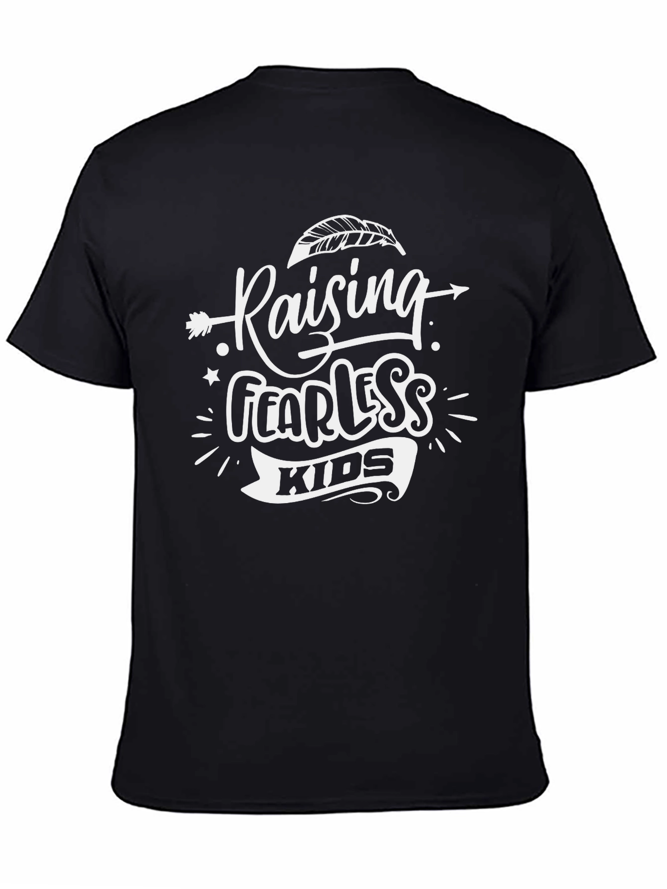 Raising Fearless Kids Graphic Tee - Trendy Black T-Shirt