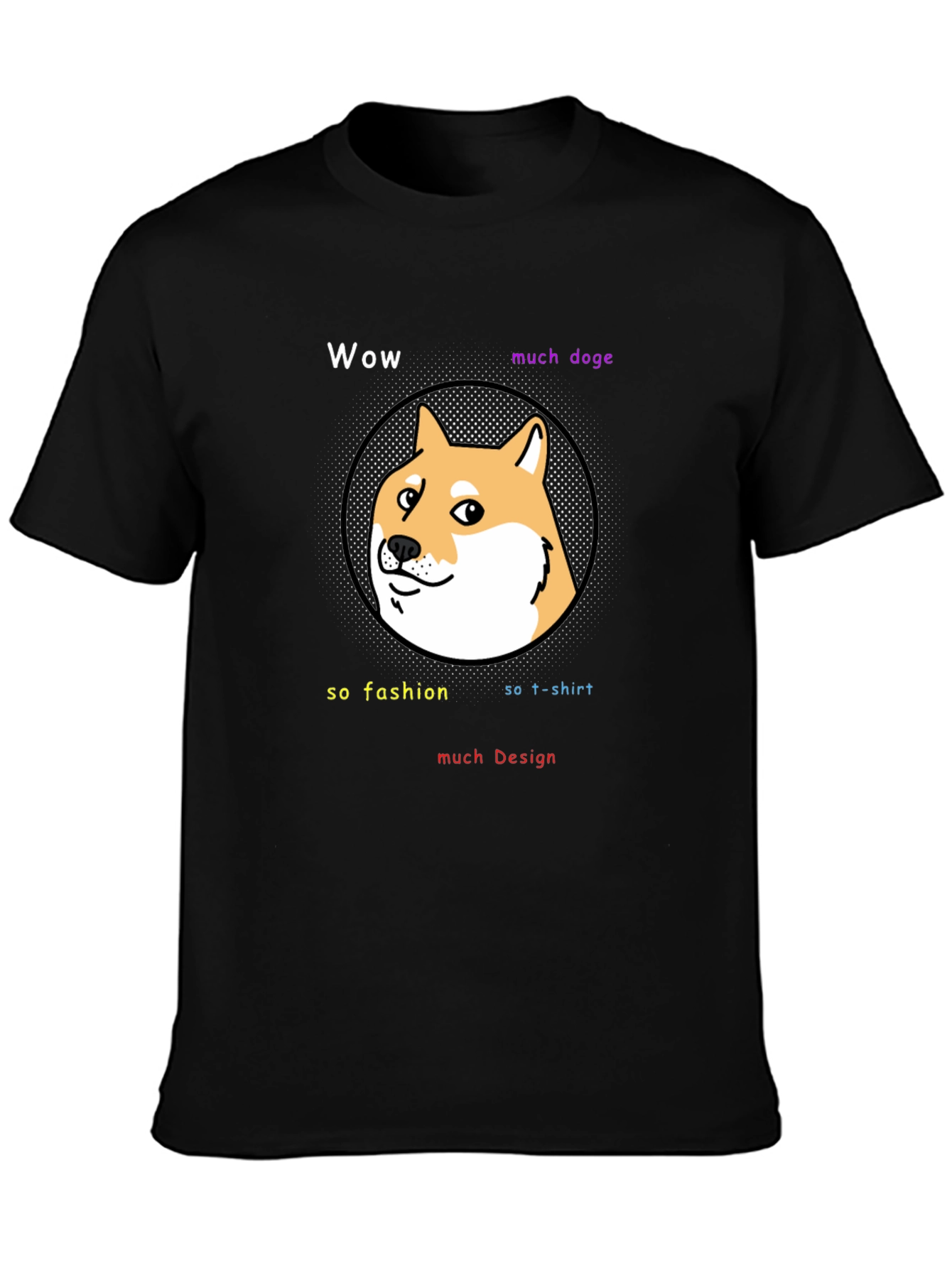 Wow Much Doge Meme T-Shirt - Black