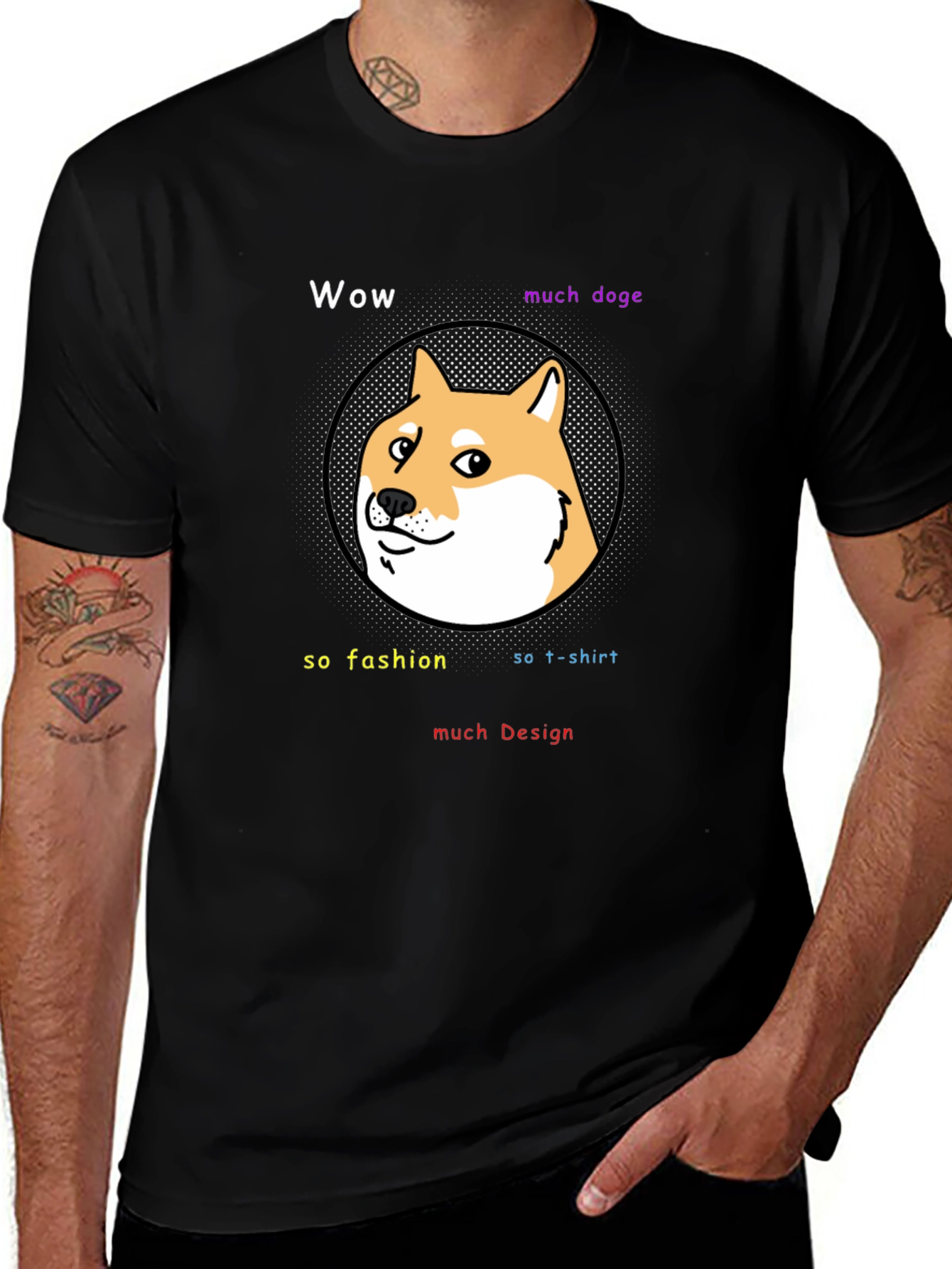 Wow Much Doge Meme T-Shirt - Black