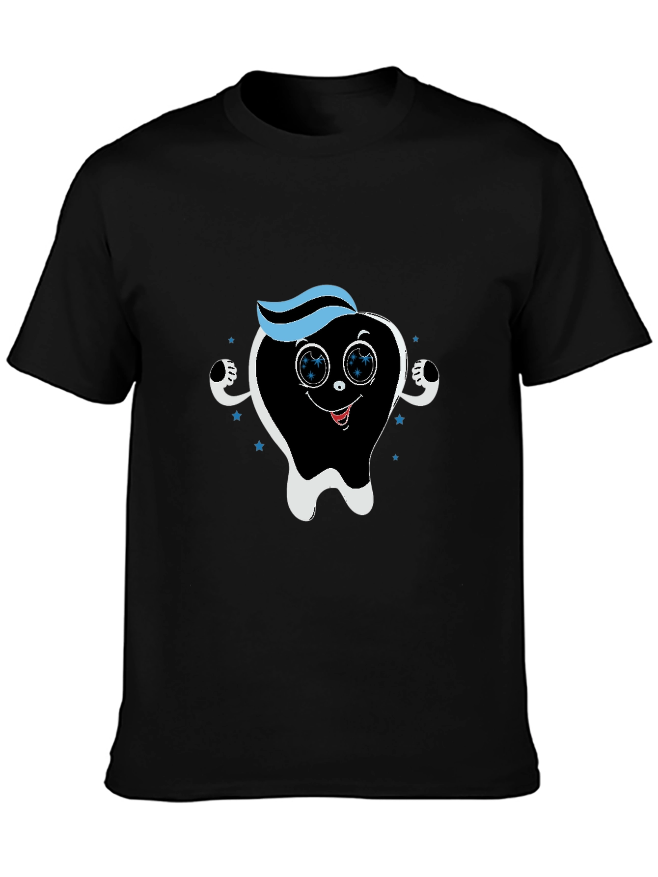 Cartoon Tooth Graphic Tee - Dental Hygiene Shirt