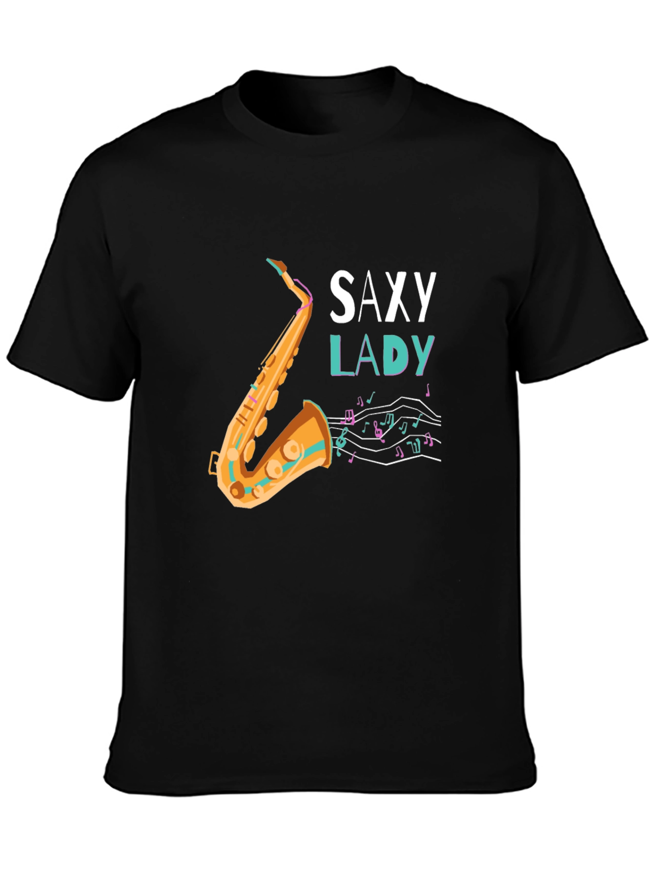Saxy Lady Graphic Tee - Music Lovers T-Shirt