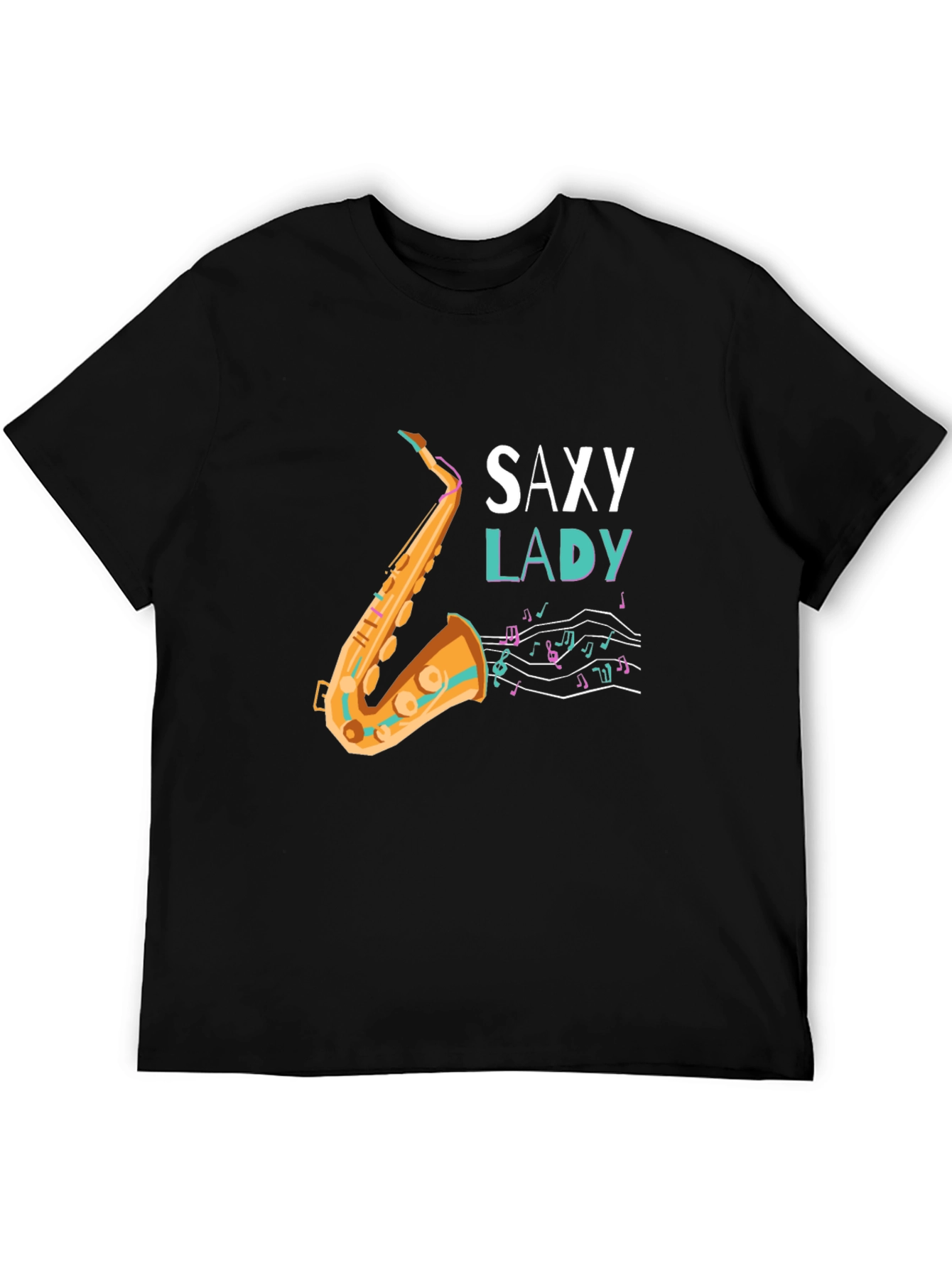 Saxy Lady Graphic Tee - Music Lovers T-Shirt