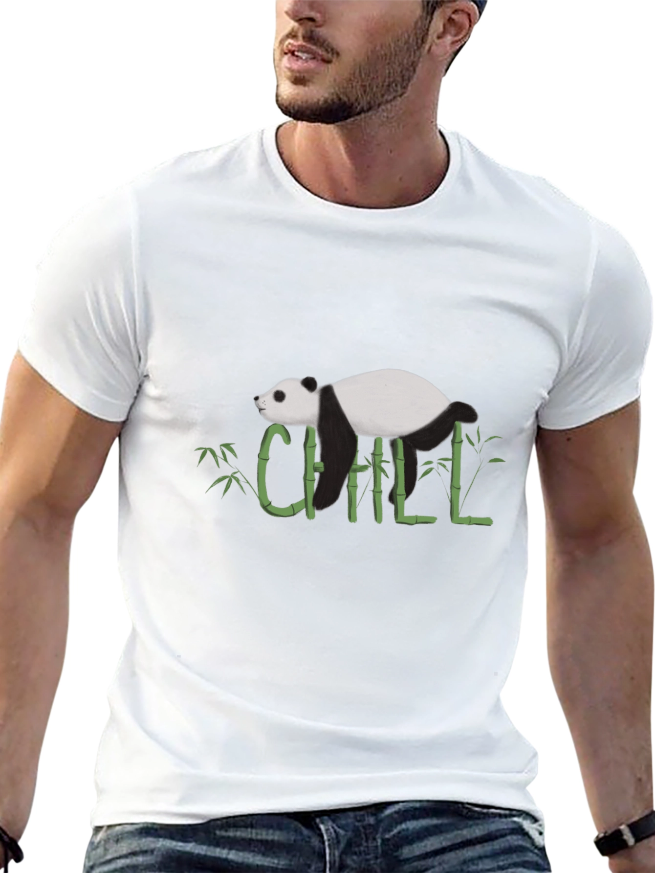 Chill Panda Bamboo Graphic Tee - Relaxed Style
