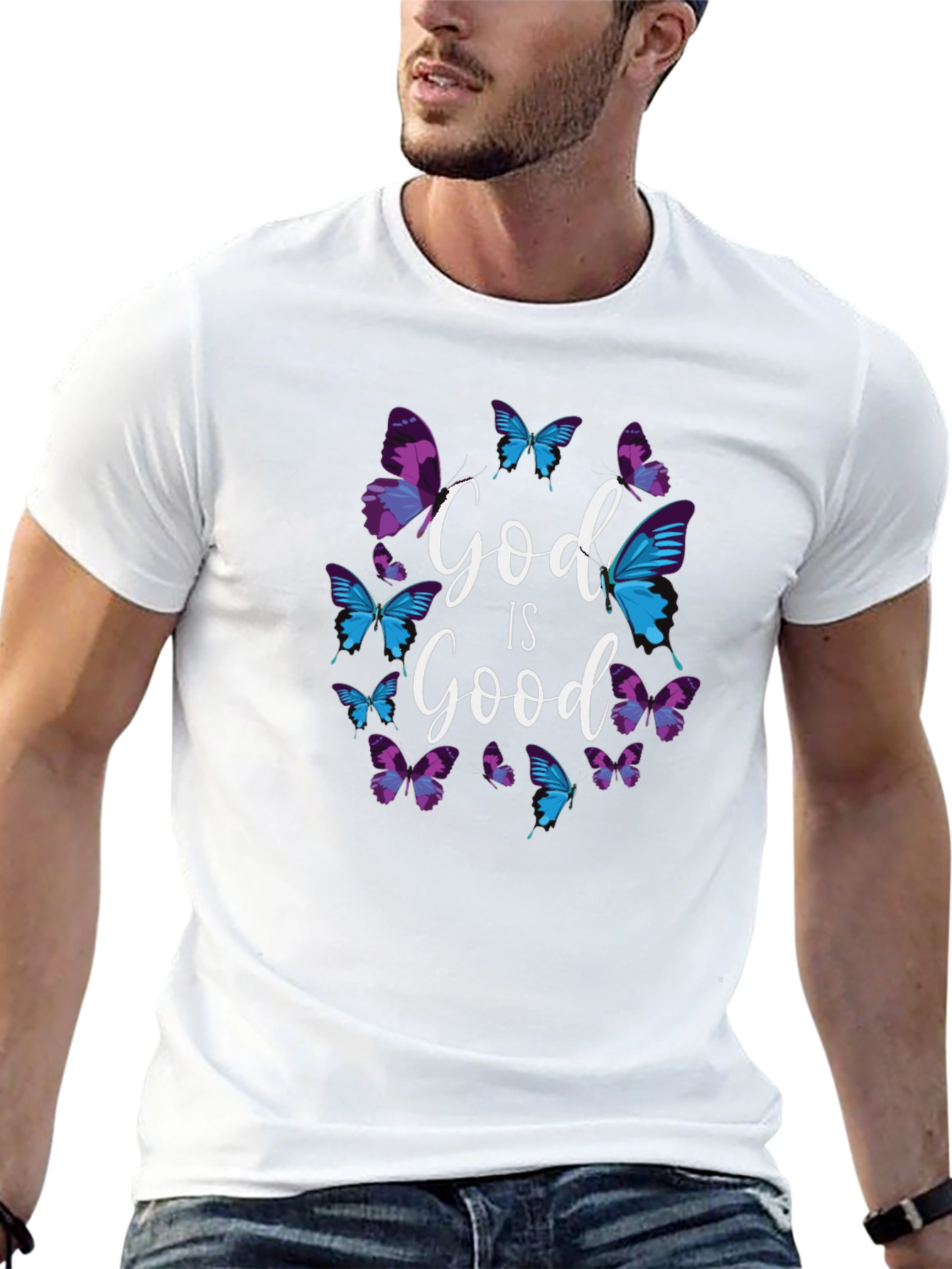 God is Good Butterfly Graphic Tee