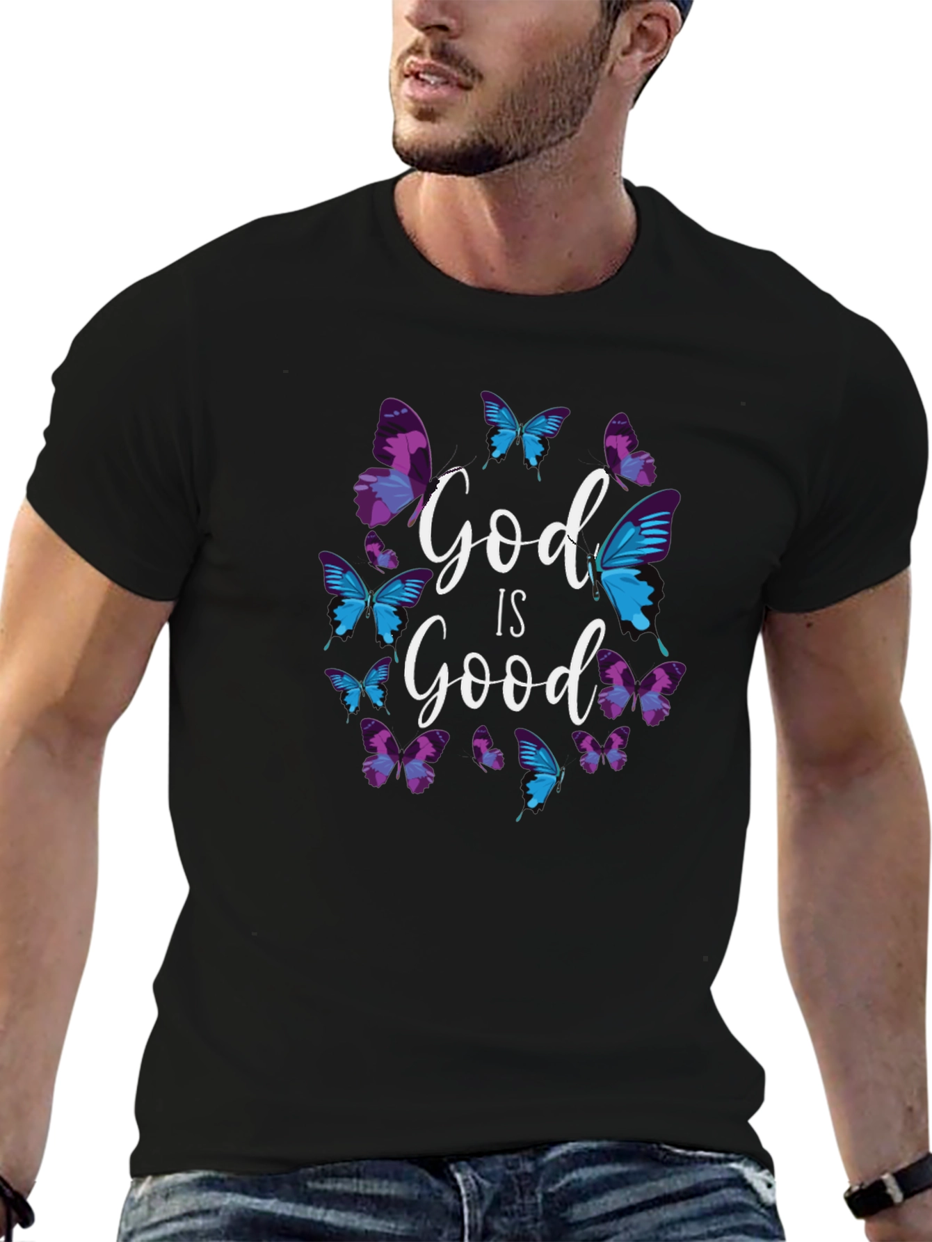 God is Good Butterfly Graphic Tee