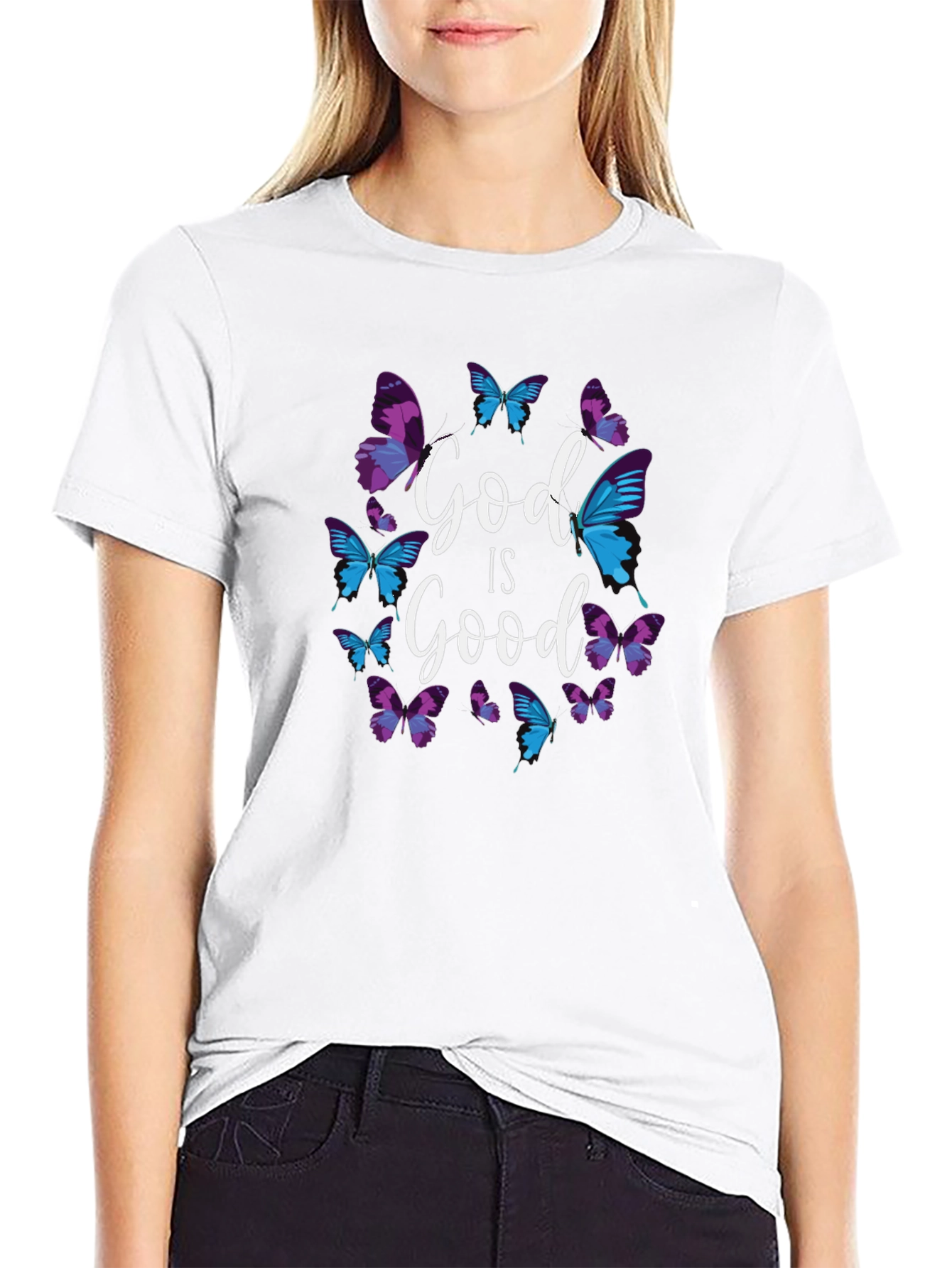 God is Good Butterfly Graphic Tee
