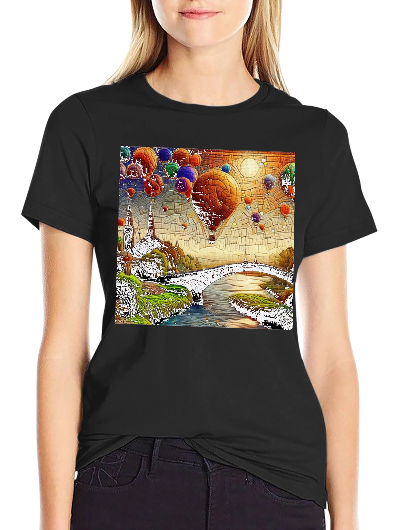 Hot Air Balloon Dreamscape Graphic Tee