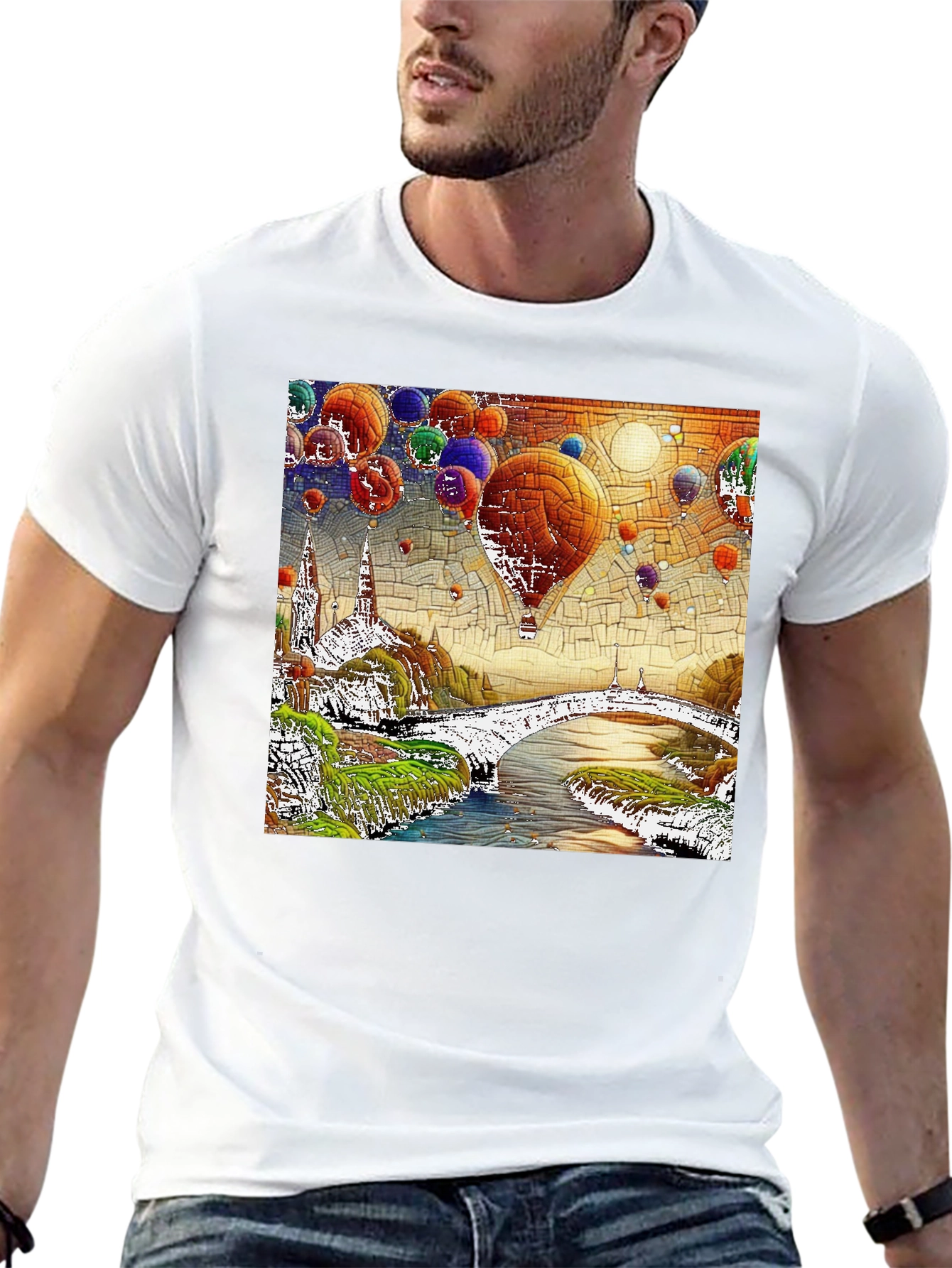 Hot Air Balloon Dreamscape Graphic Tee