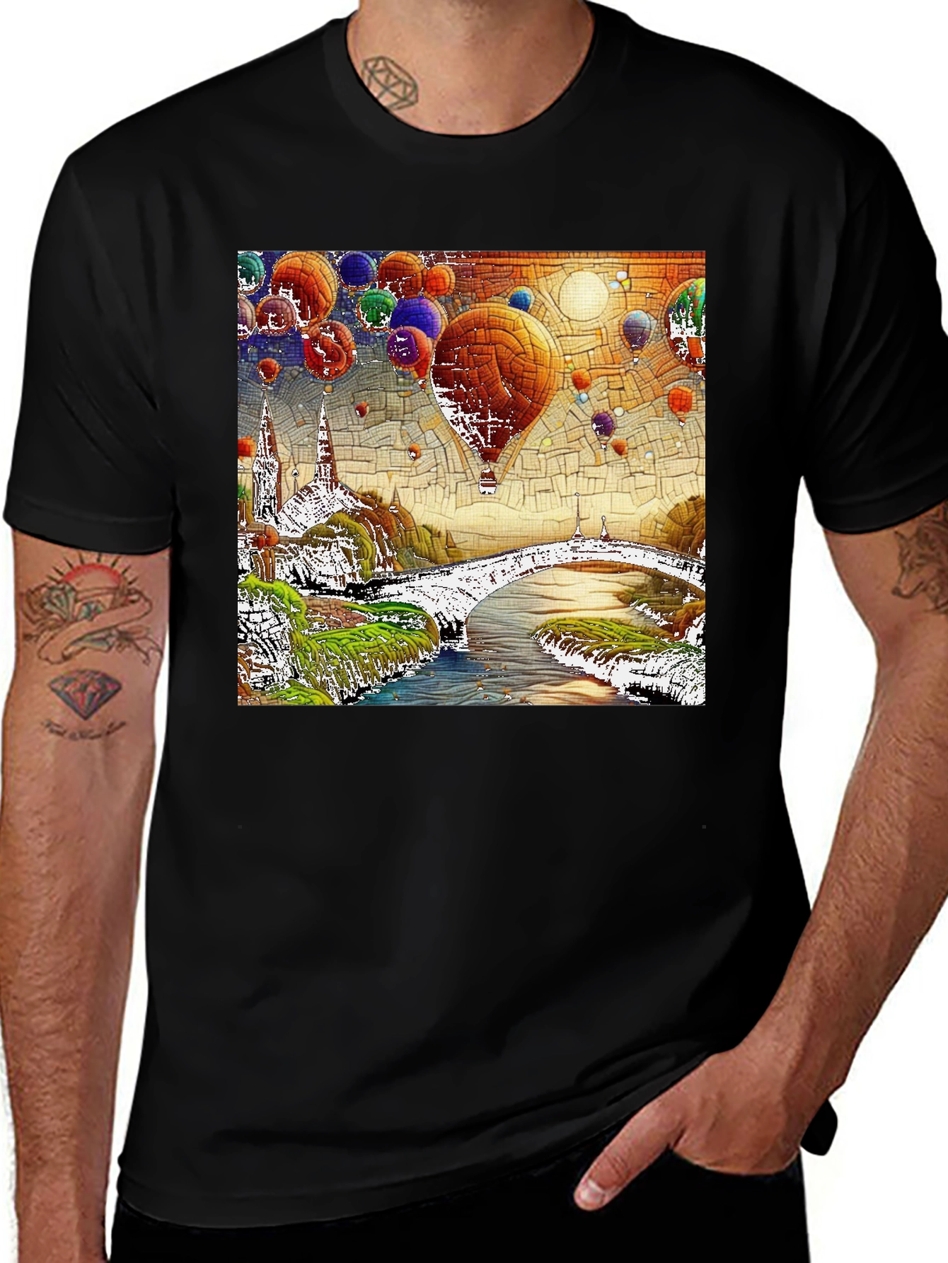 Hot Air Balloon Dreamscape Graphic Tee