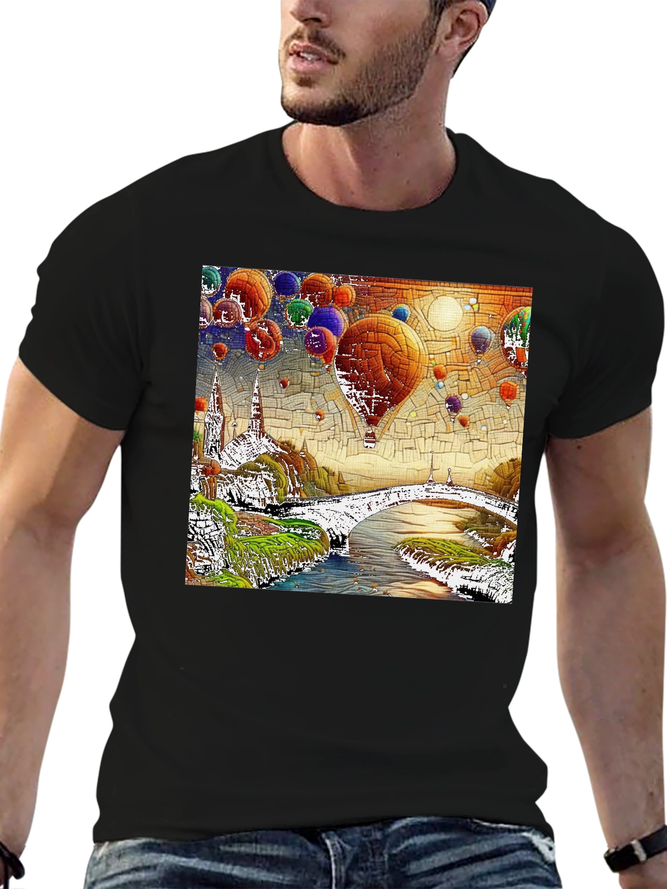 Hot Air Balloon Dreamscape Graphic Tee