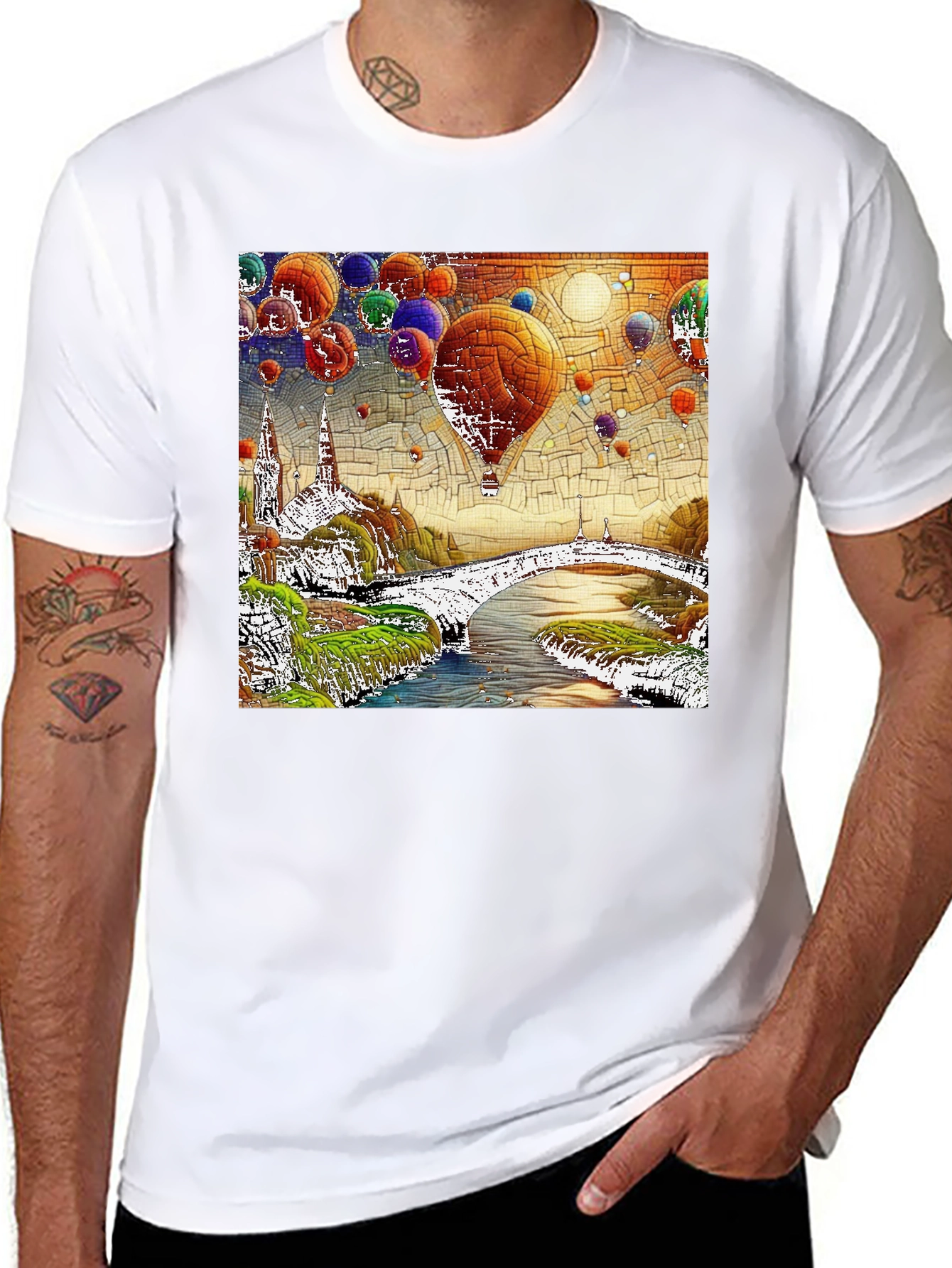 Hot Air Balloon Dreamscape Graphic Tee