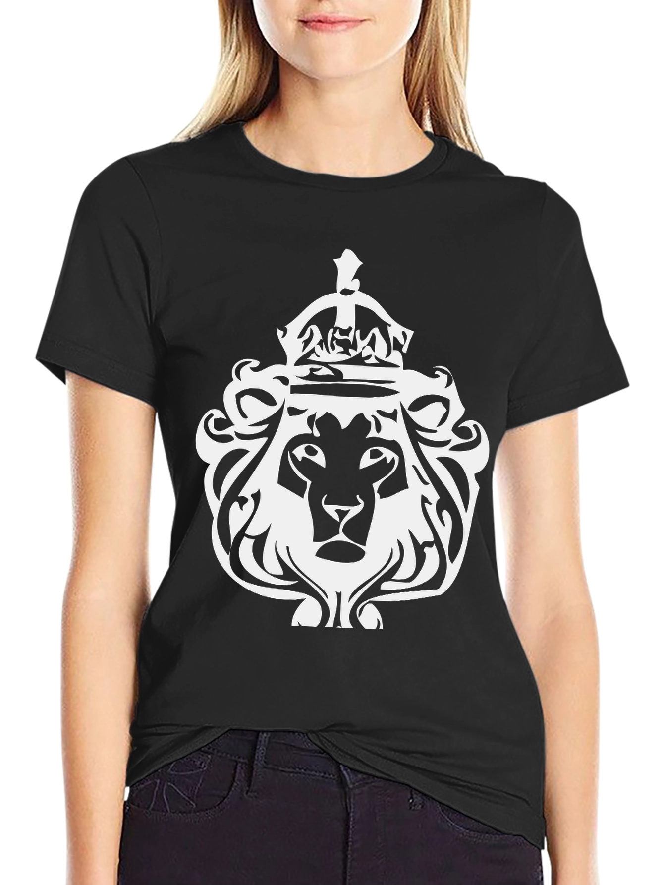 Lion Crown Graphic Tee - Black