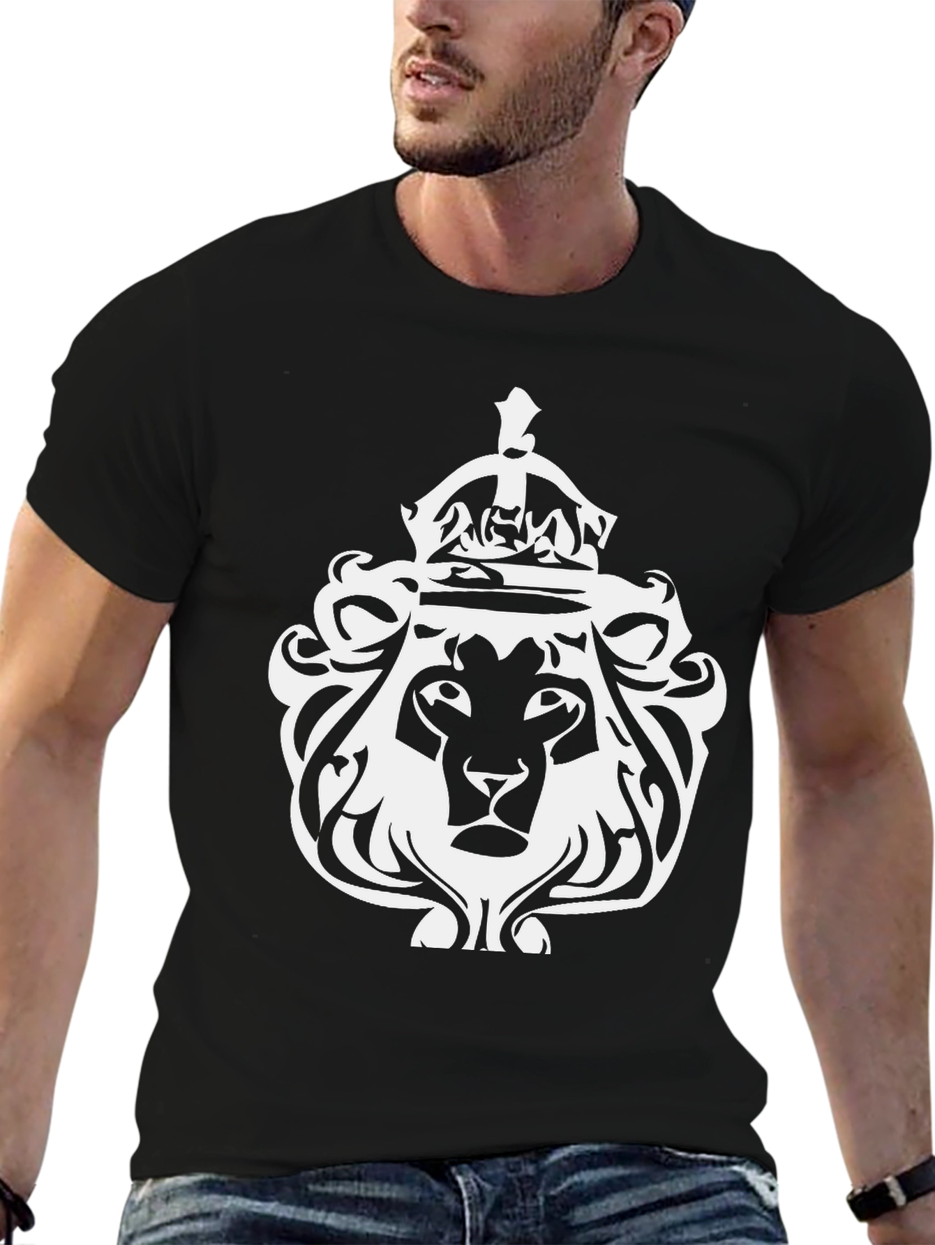 Lion Crown Graphic Tee - Black