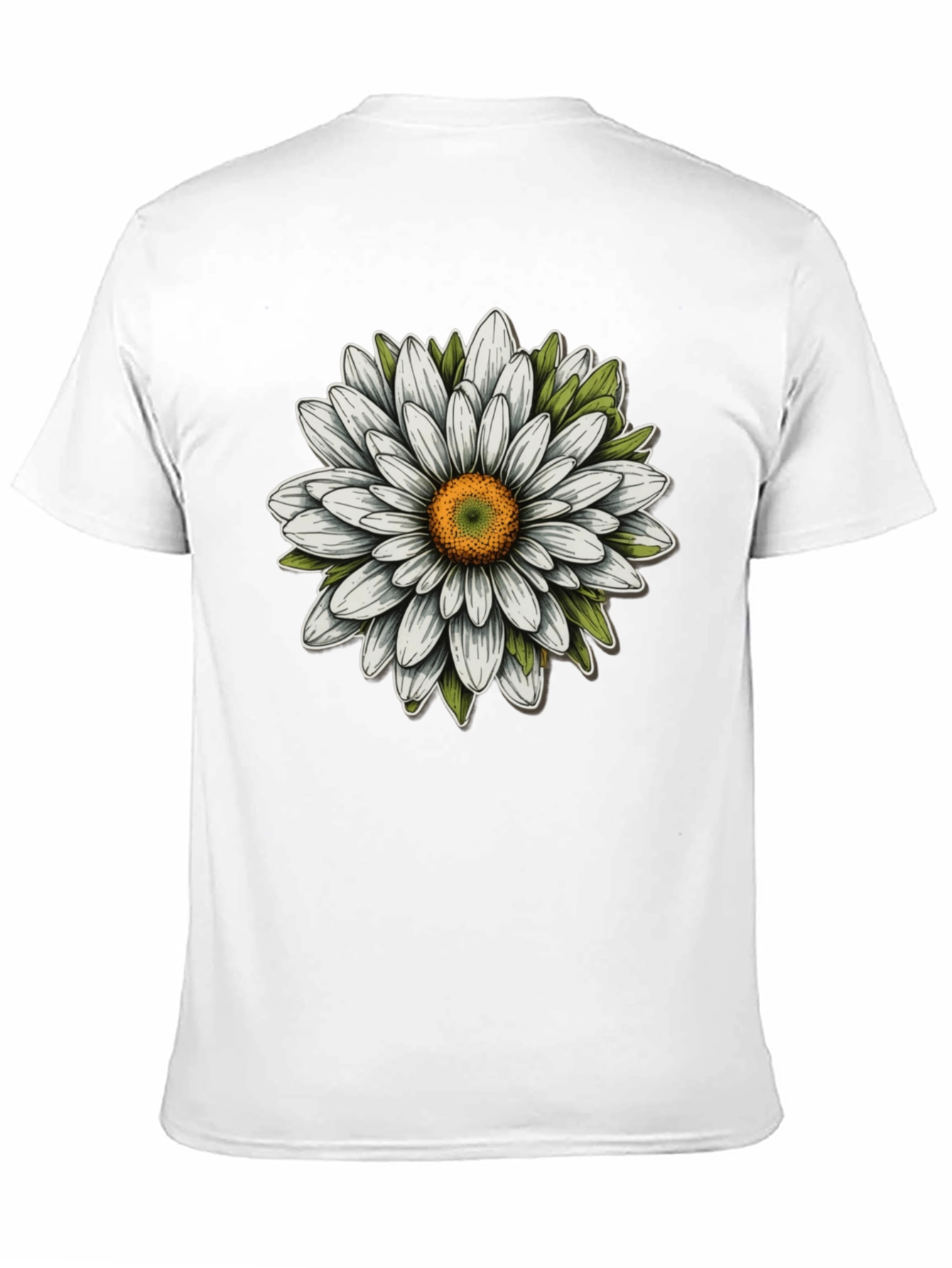 Daisy Flower Graphic Tee - Black Cotton Blend