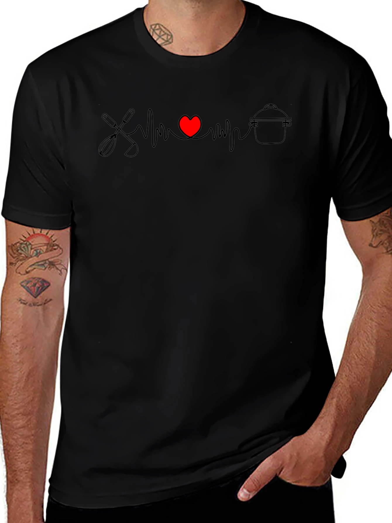 Cooking Heartbeat T-Shirt - Love to Cook Tee