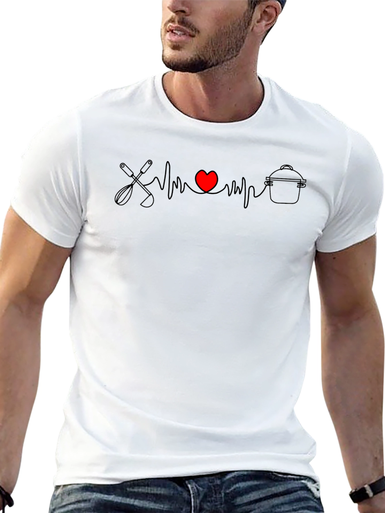Cooking Heartbeat T-Shirt - Love to Cook Tee