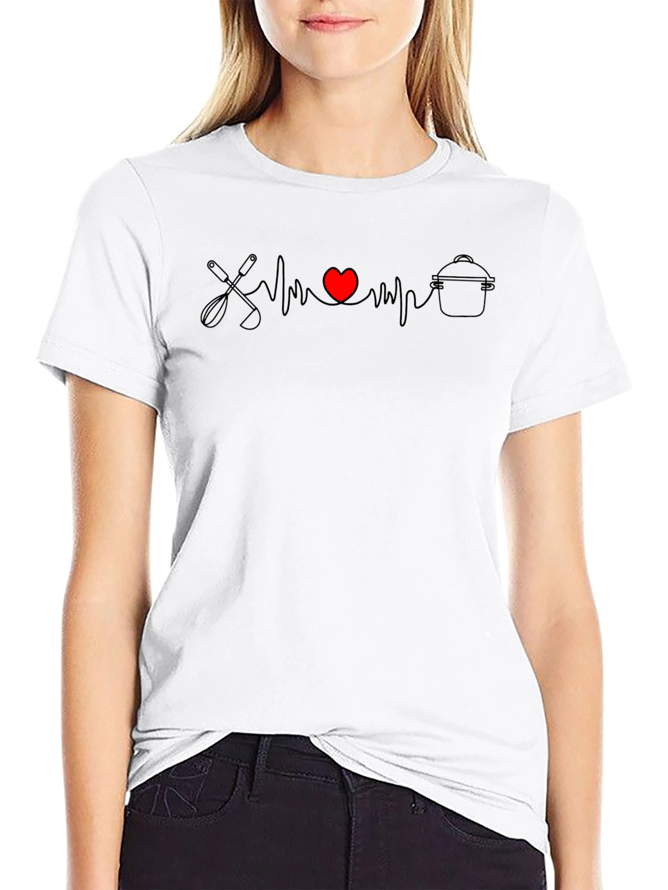 Cooking Heartbeat T-Shirt - Love to Cook Tee