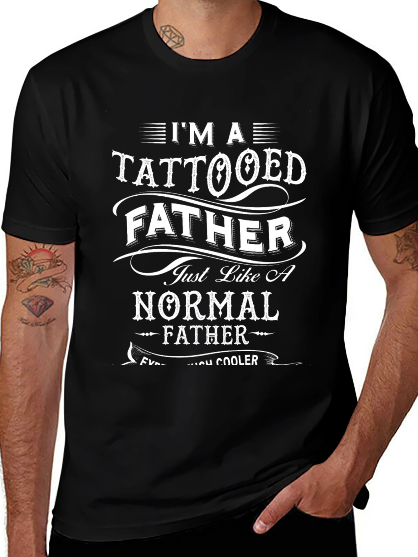 Tattooed Father Graphic Tee - Cool Dad Shirt