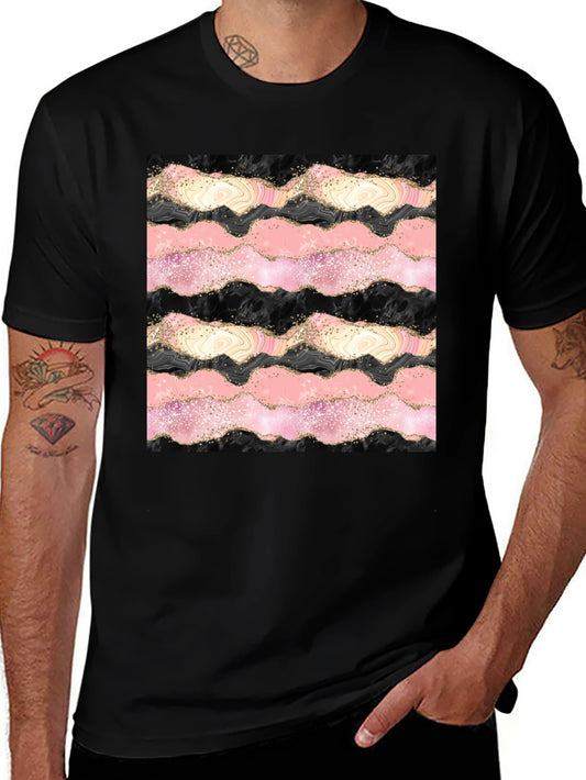 Abstract Wave Pattern Graphic Tee