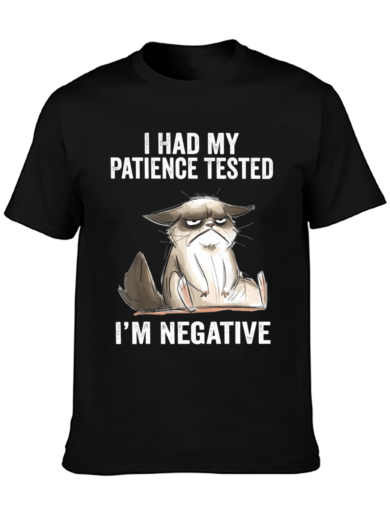 Grumpy Cat Patience Tested Funny Graphic T-Shirt