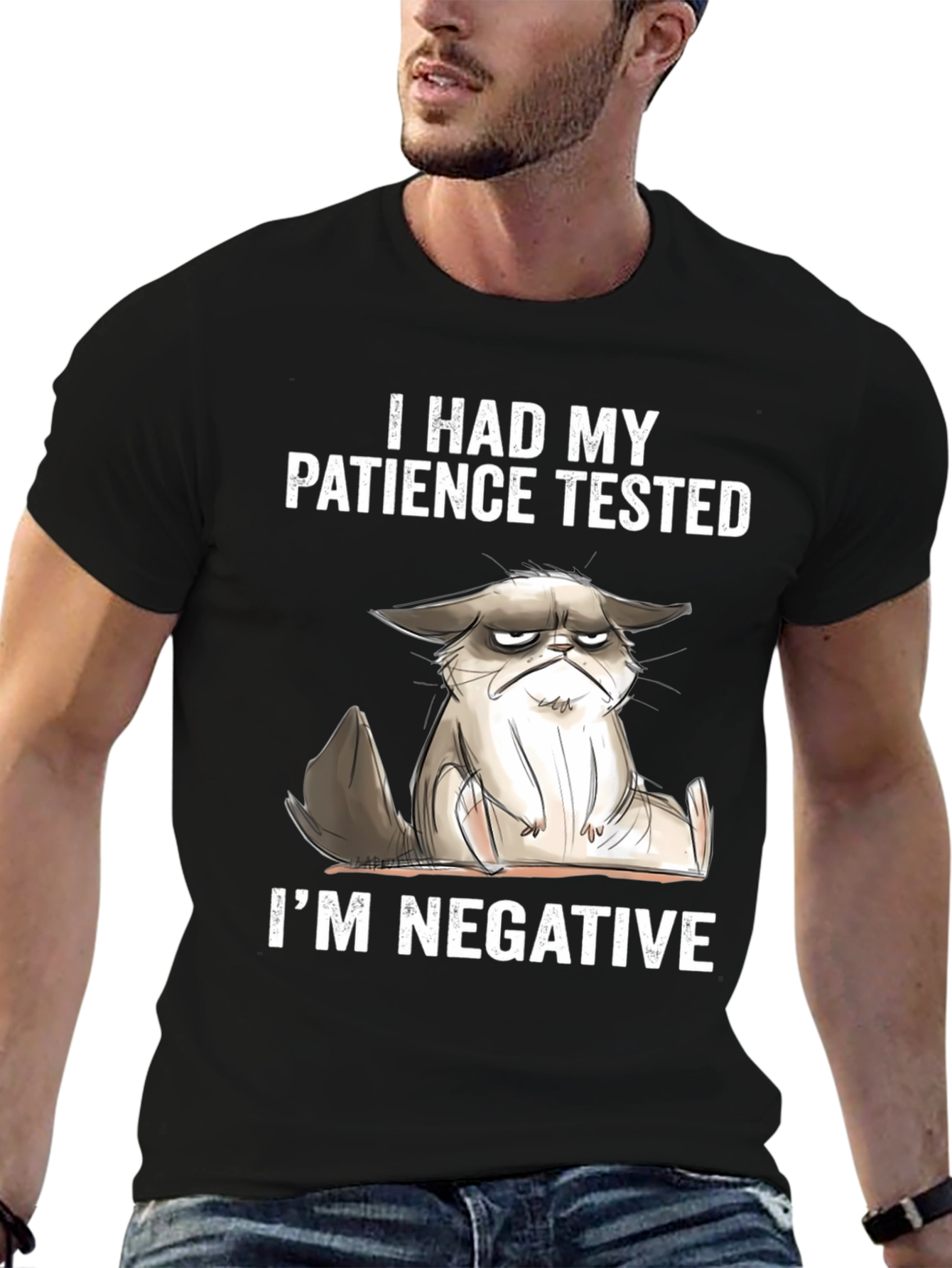 Grumpy Cat Patience Tested Funny Graphic T-Shirt
