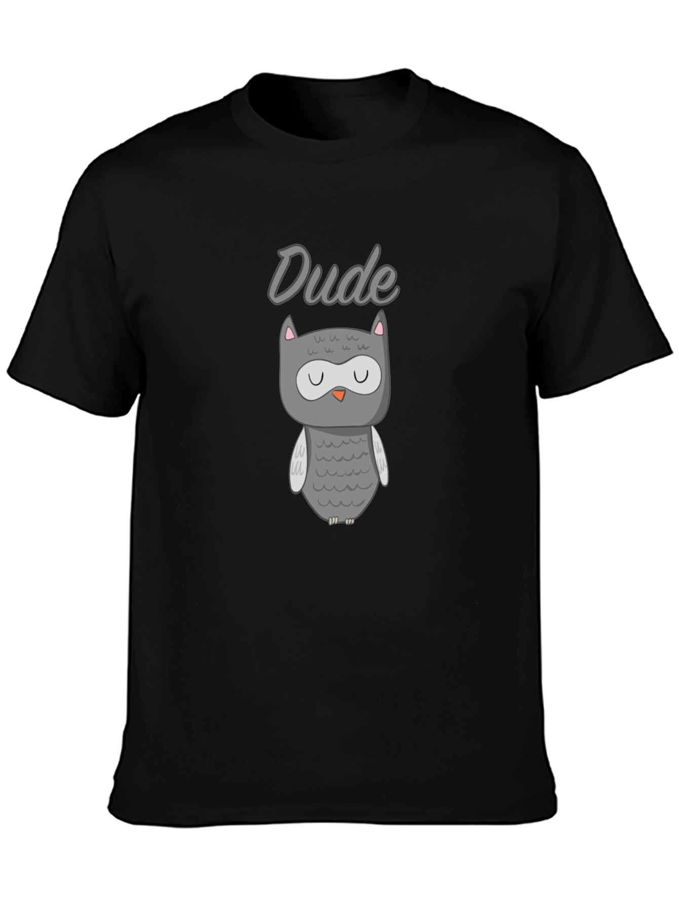 Dude Owl Graphic Black T-Shirt