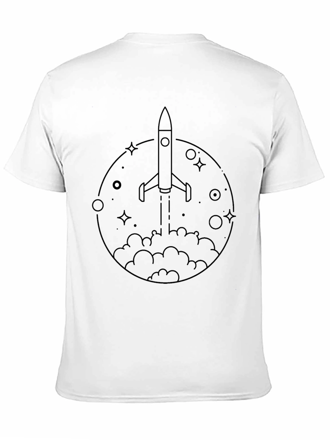 Rocket Launch Graphic Tee - Black Cotton T-Shirt