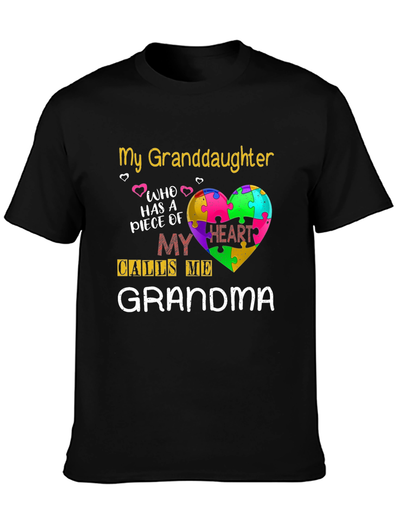 Granddaughter Grandma Puzzle Heart T-Shirt