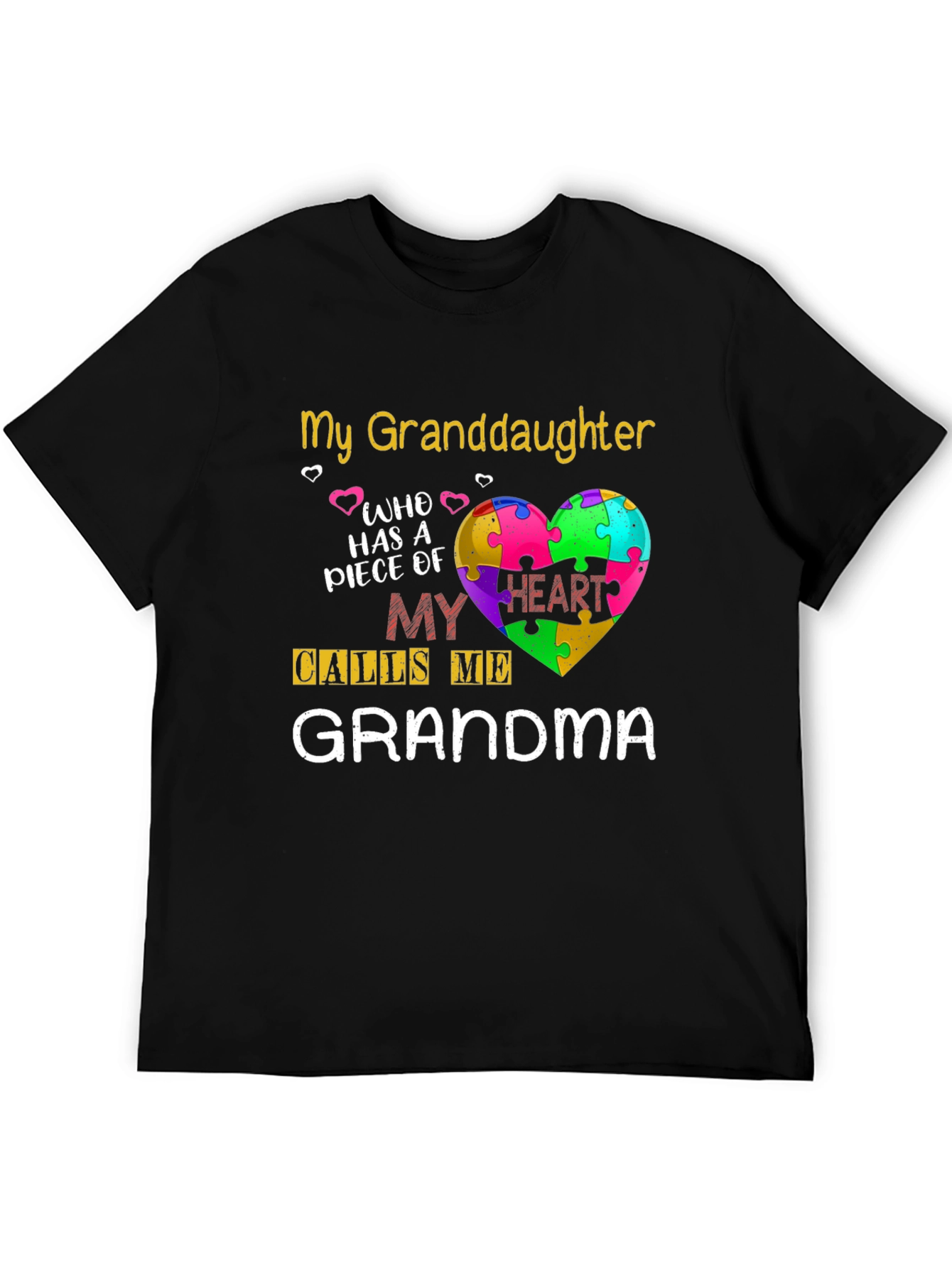 Granddaughter Grandma Puzzle Heart T-Shirt
