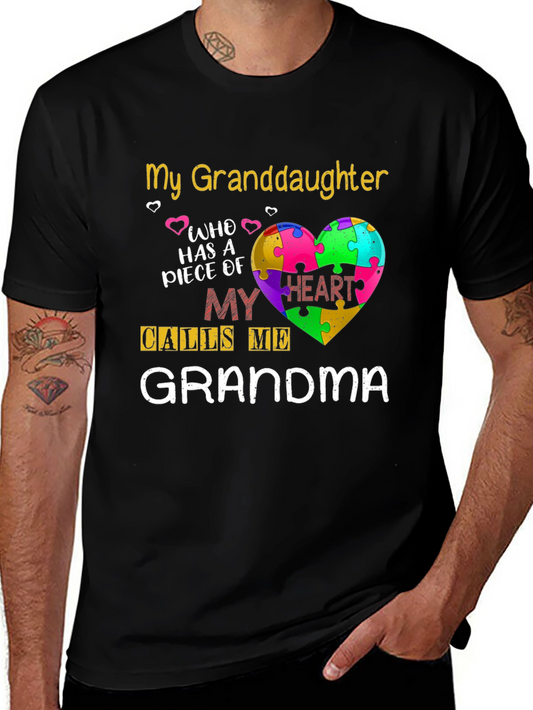 Granddaughter Grandma Puzzle Heart T-Shirt