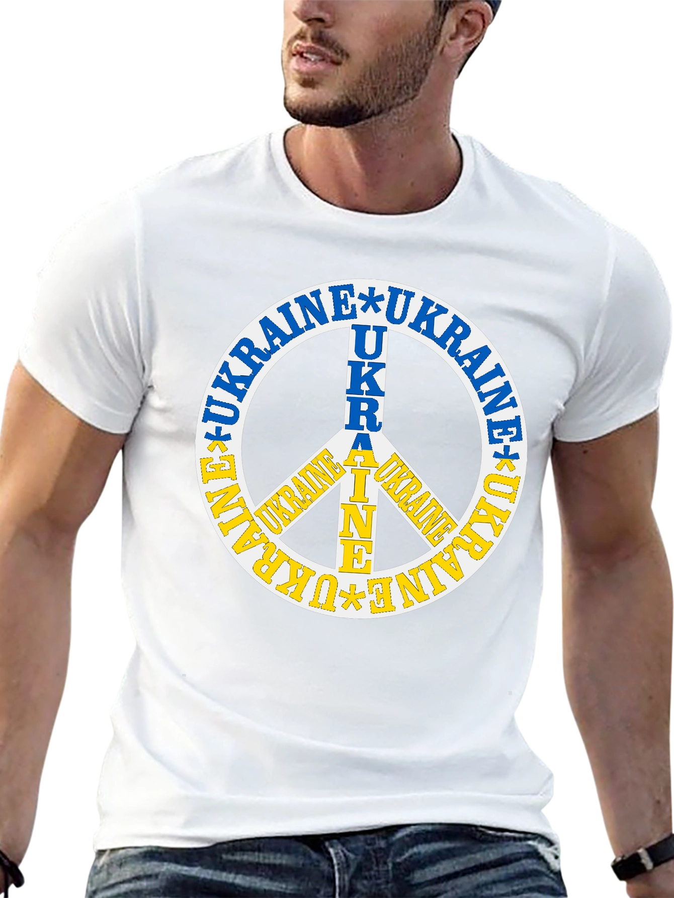Ukraine Peace Sign Graphic Tee - Stand with Ukraine