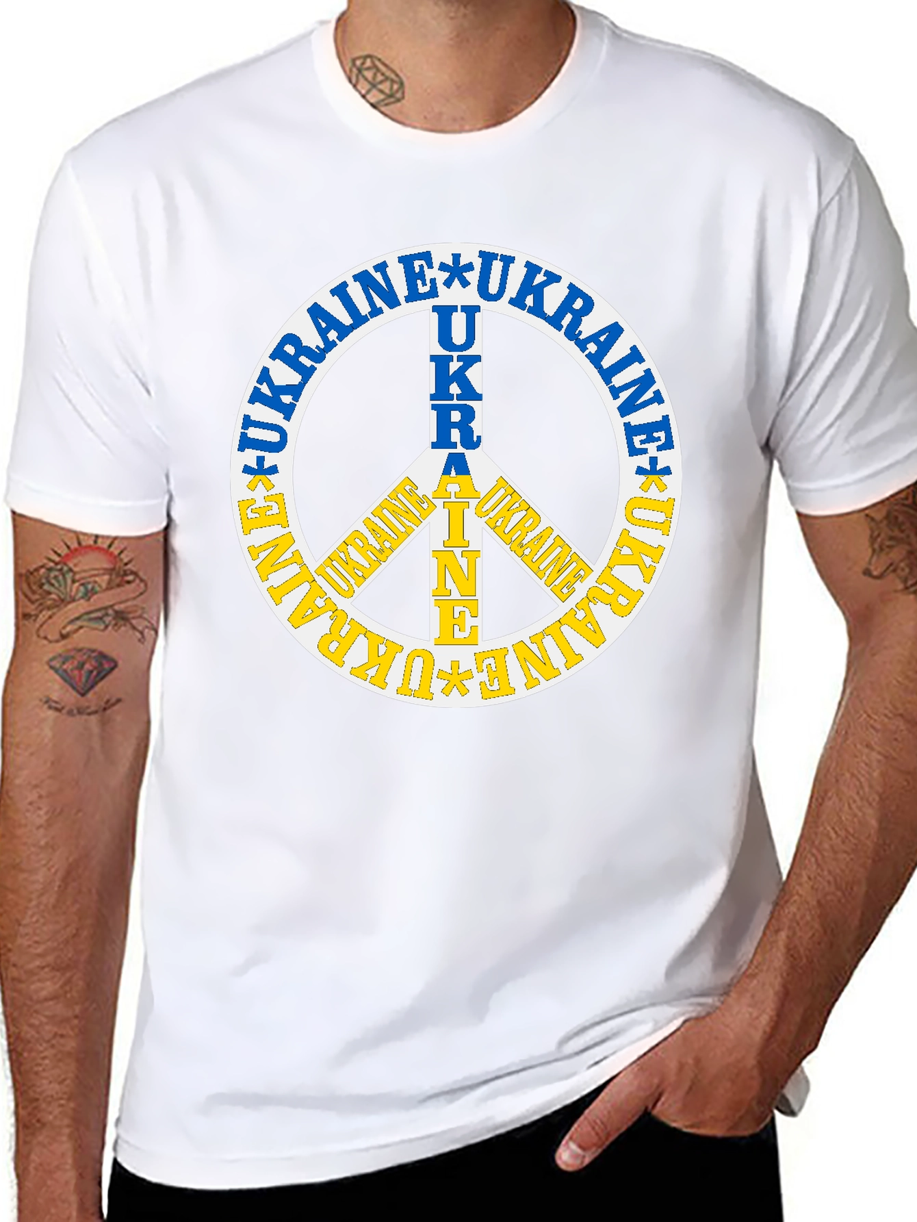 Ukraine Peace Sign Graphic Tee - Stand with Ukraine