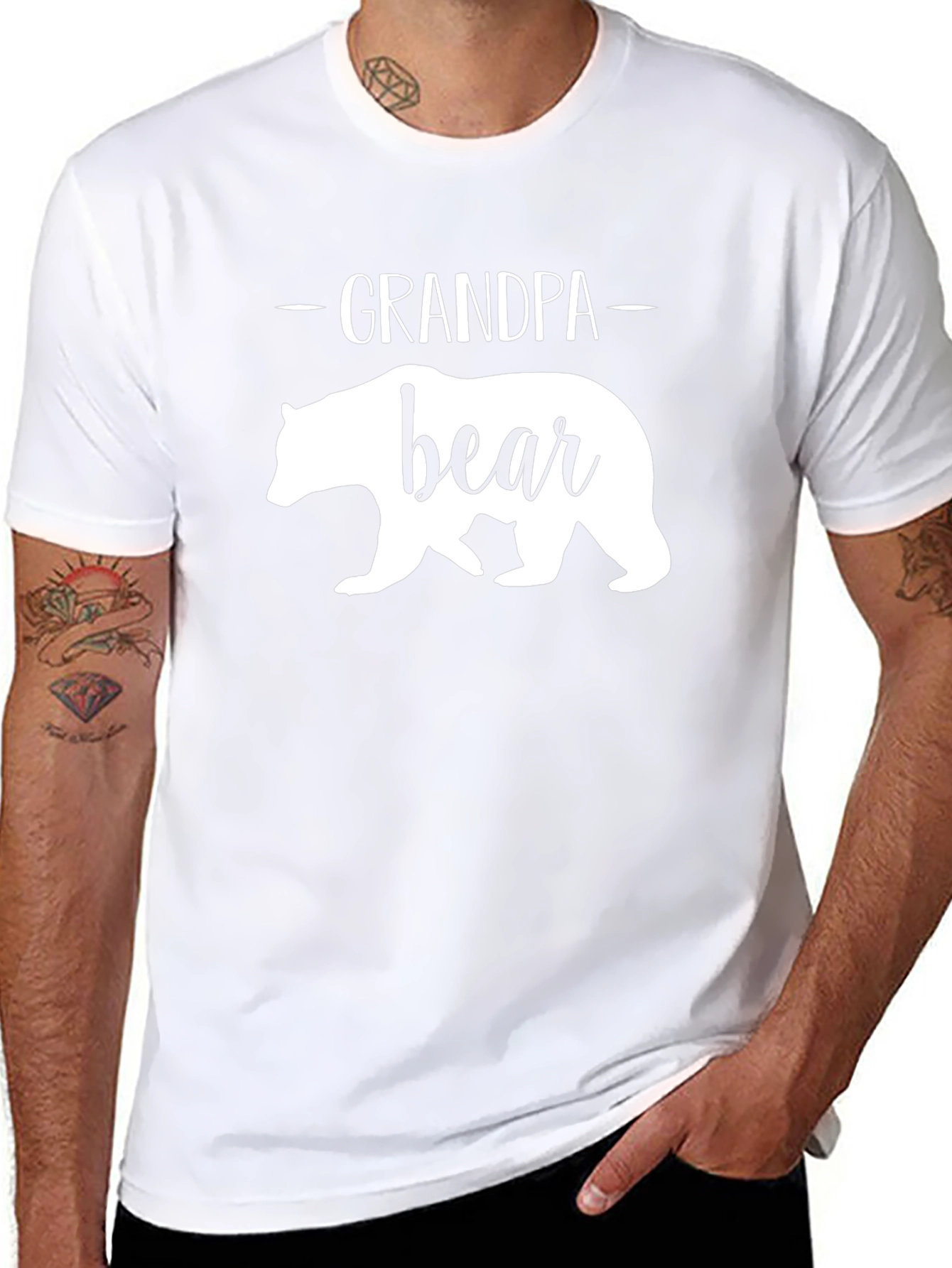 Grandpa Bear T-Shirt - Black Cotton Tee