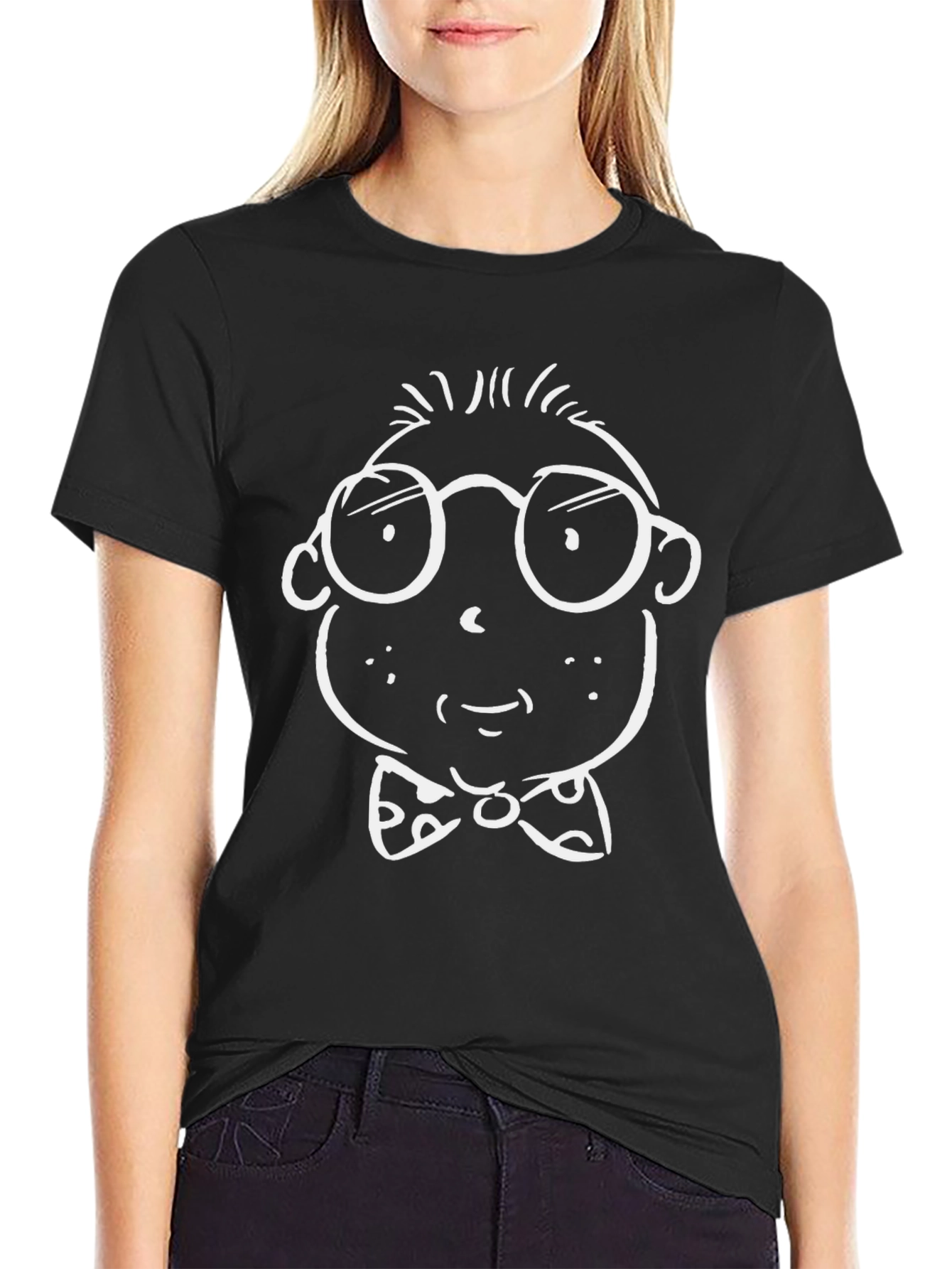 Funny Cartoon Character Black T-Shirt