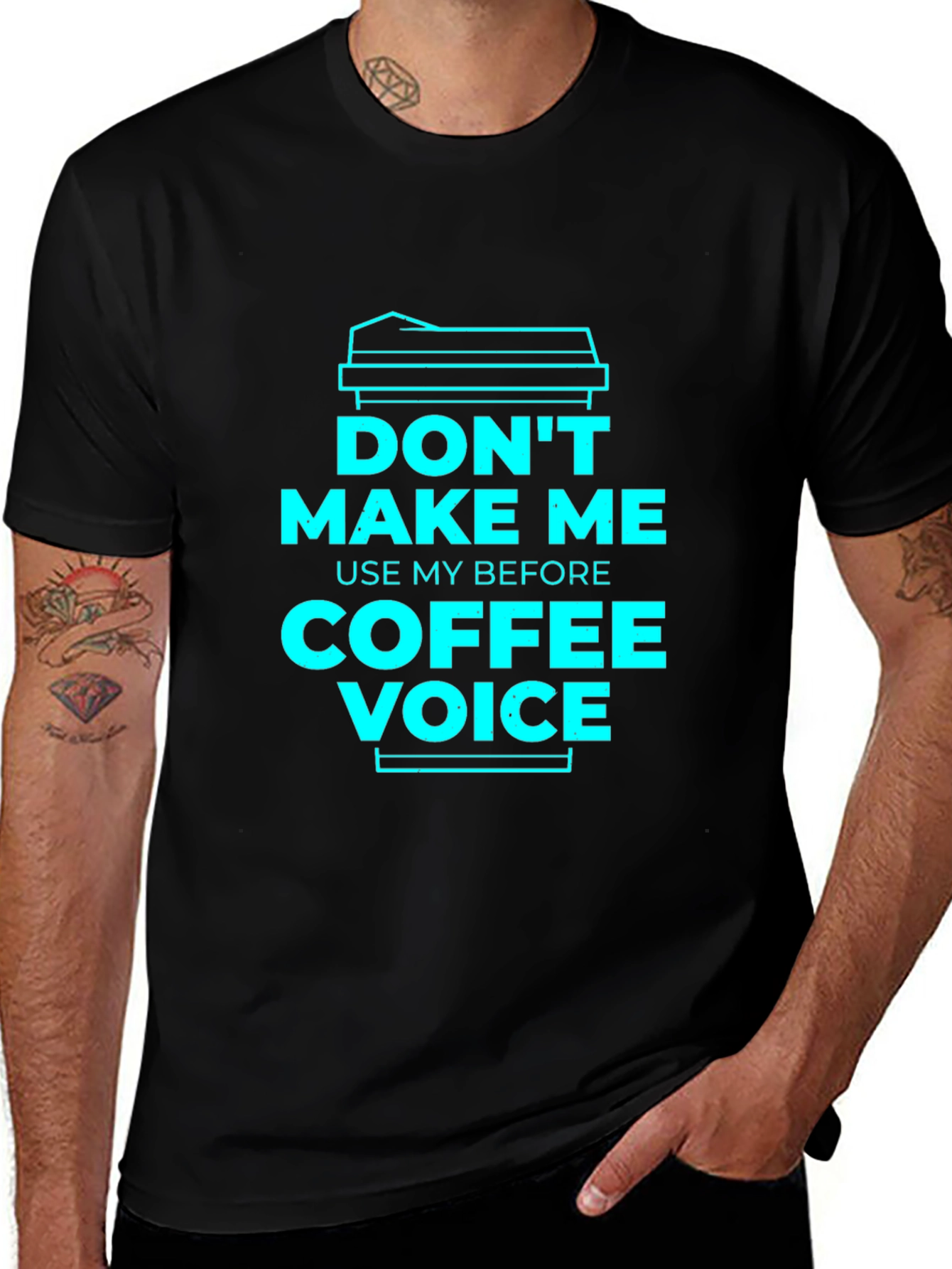 Dont Make Me Use My Coffee Voice Graphic Tee