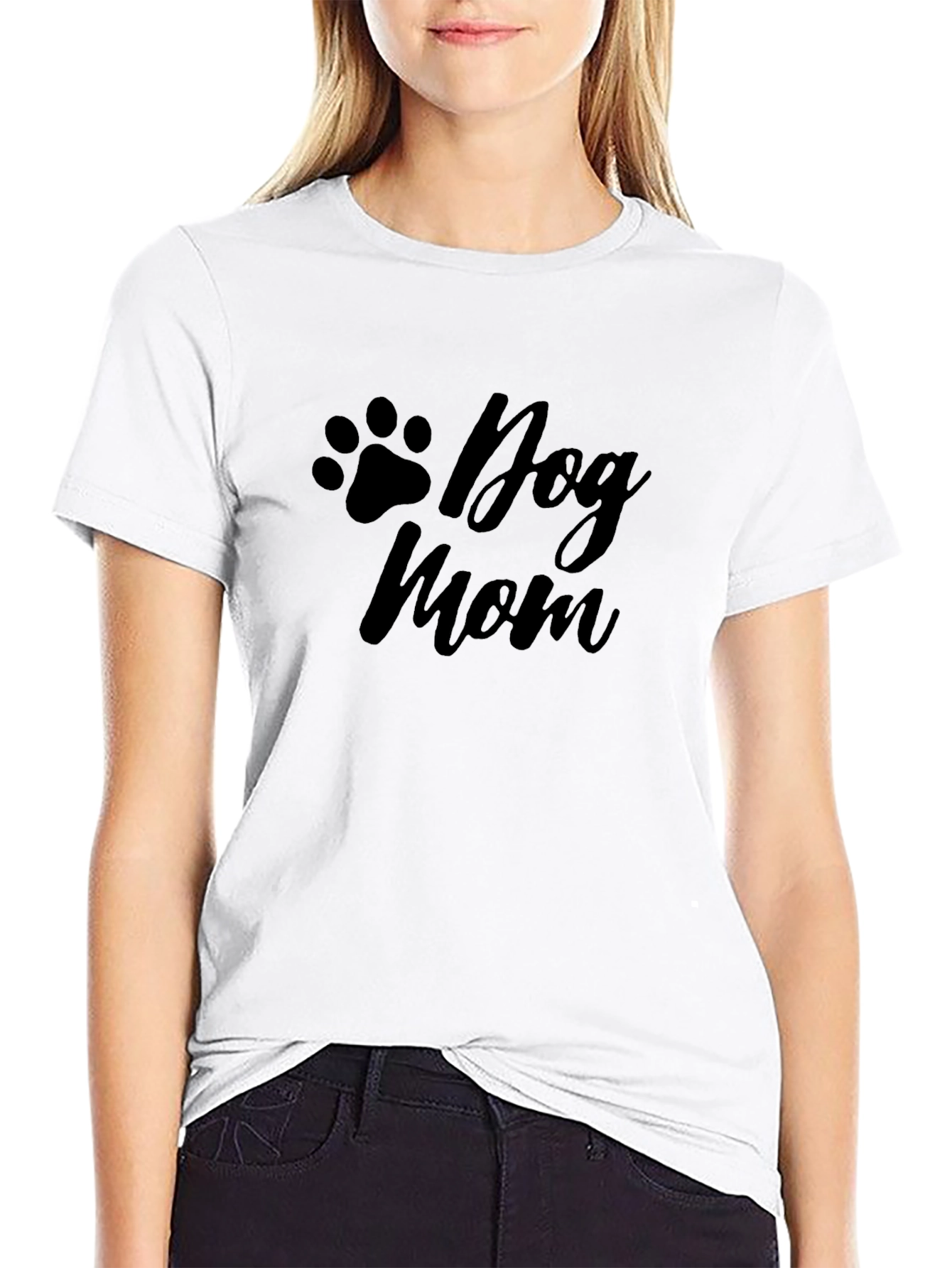 Dog Mom T-Shirt - Black Casual Unisex