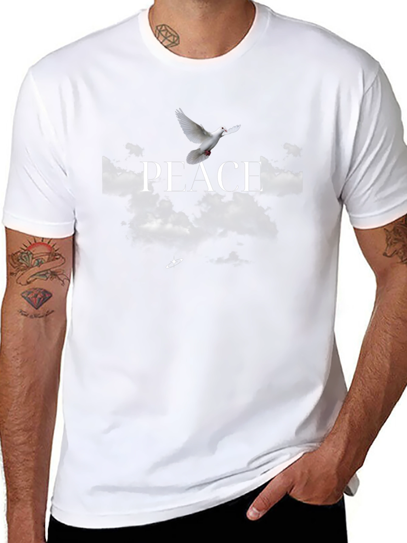Peace Dove Graphic Tee - Mens Black T-Shirt