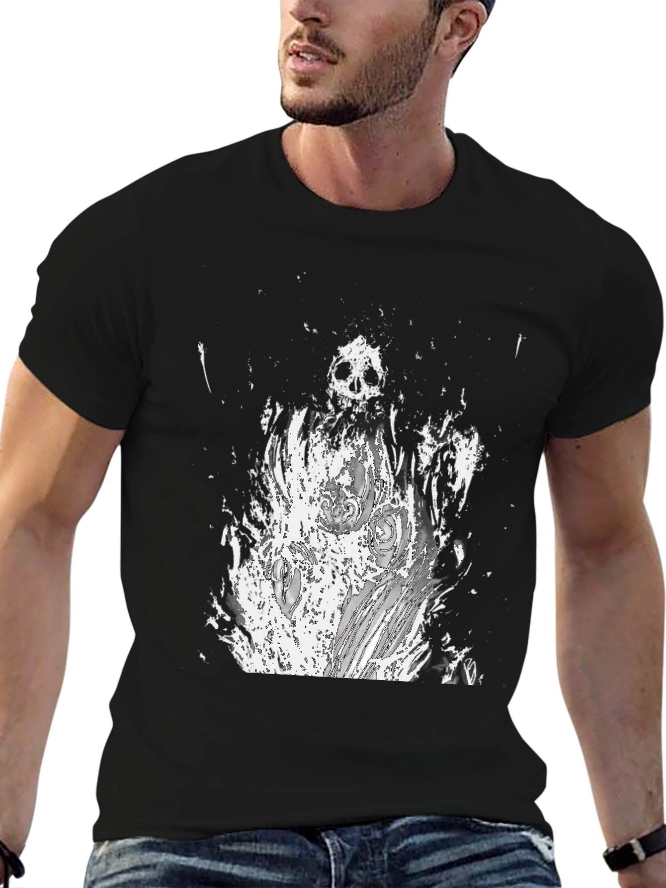 Grim Reaper Graphic Tee - Black Cotton T-Shirt