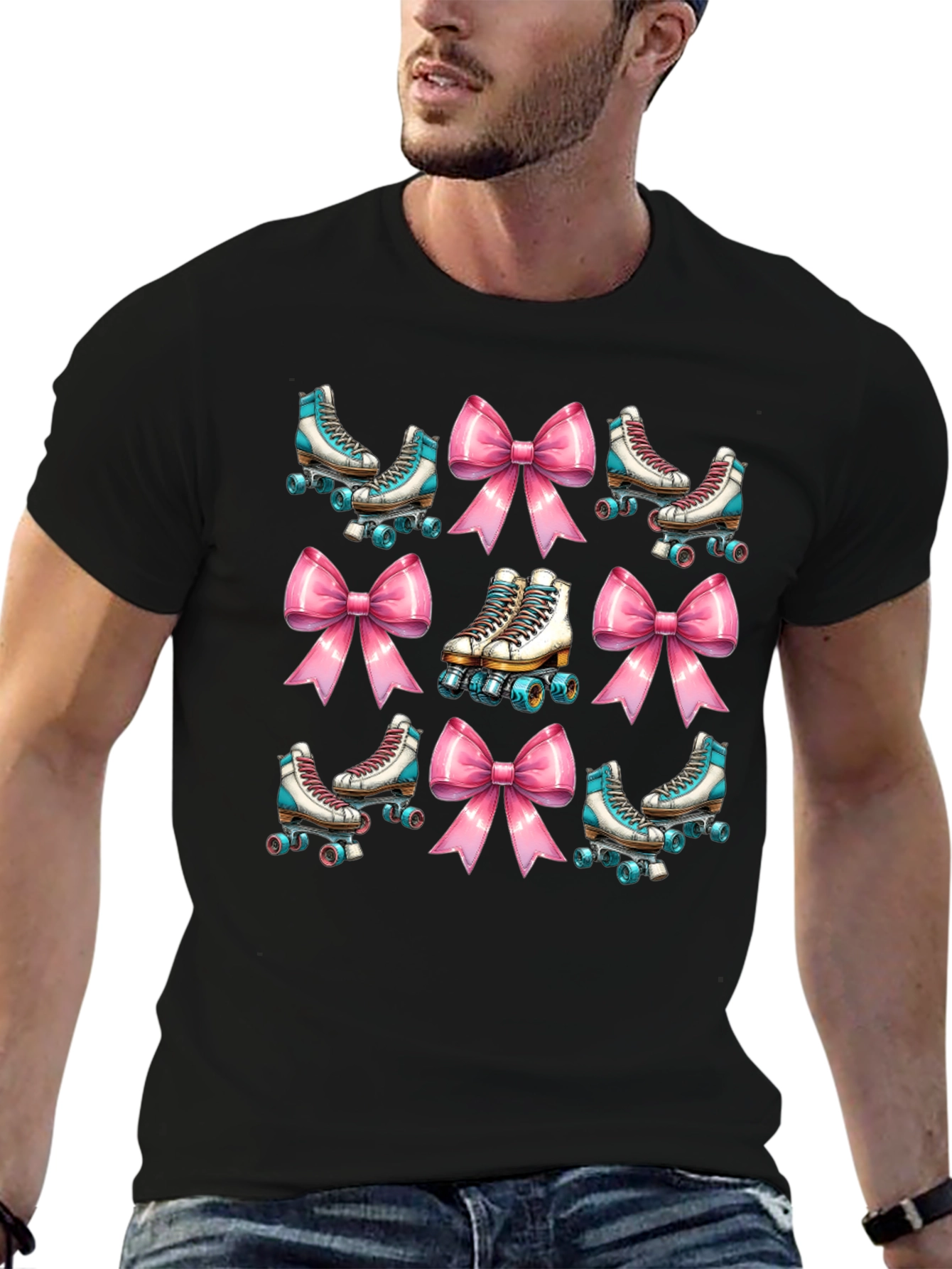 Retro Roller Skate Bow T-Shirt