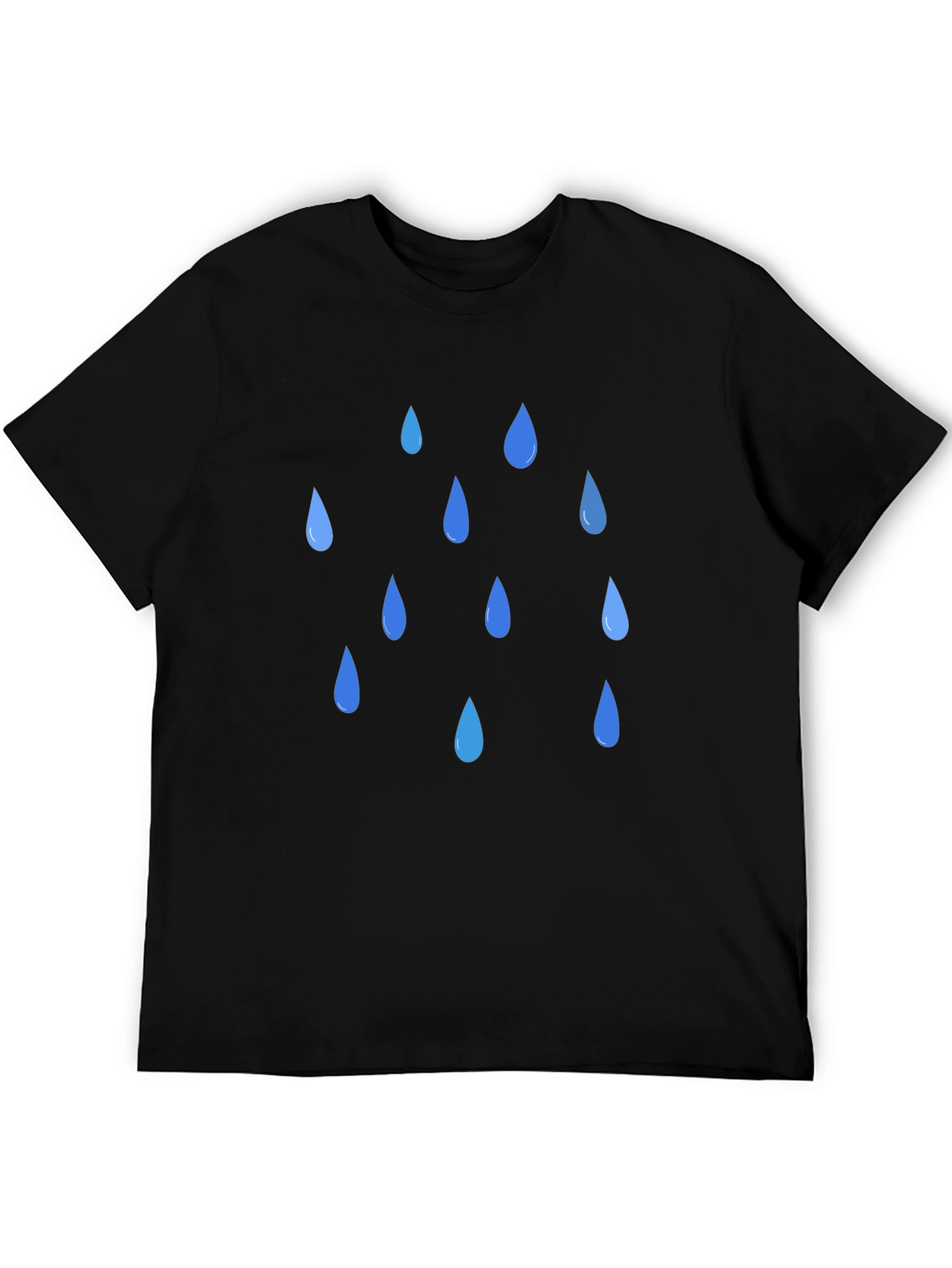 Rain Drop Graphic Black T-Shirt