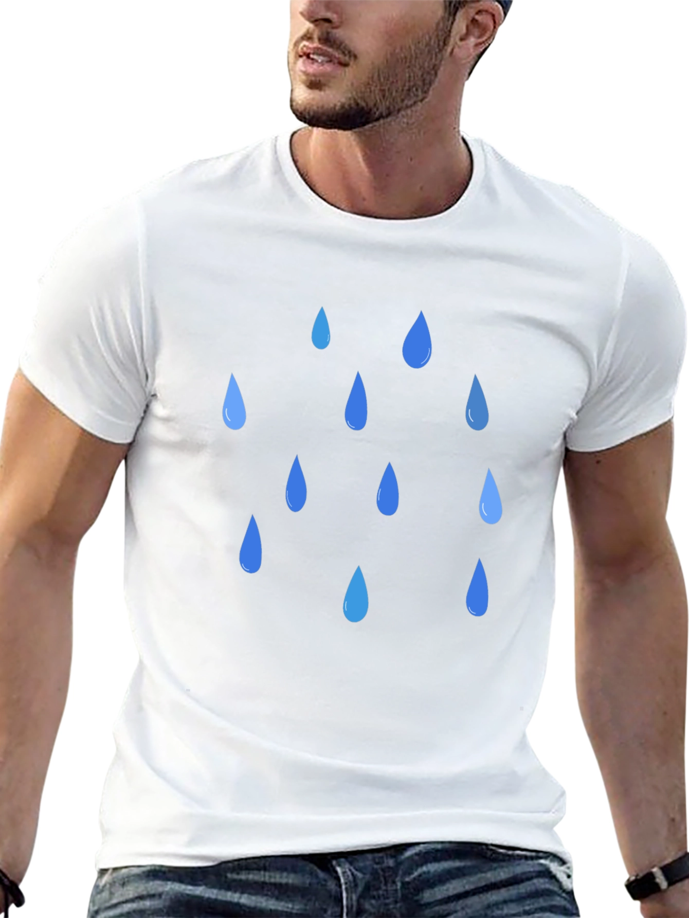 Rain Drop Graphic Black T-Shirt