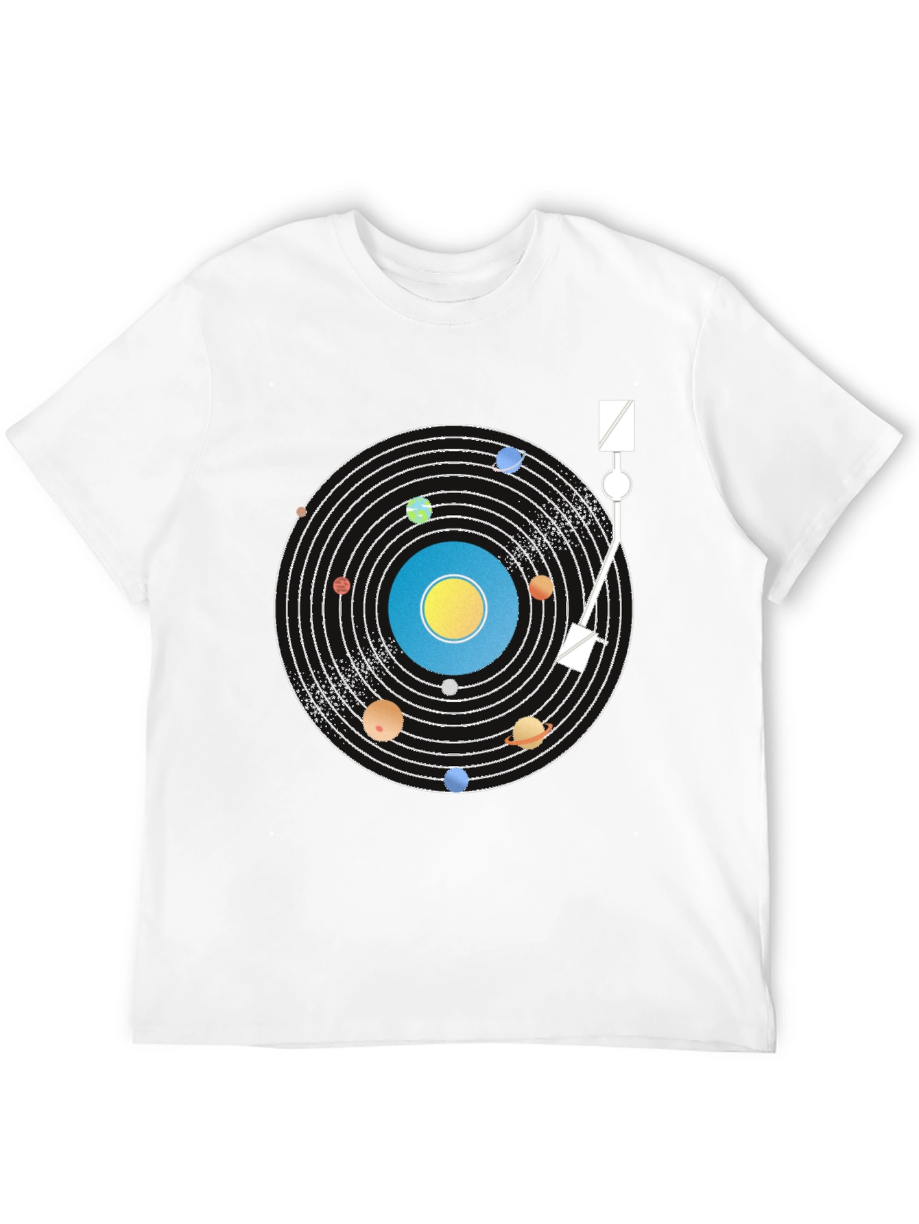 Planetary Turntable T-Shirt - Cosmic Vinyl Style