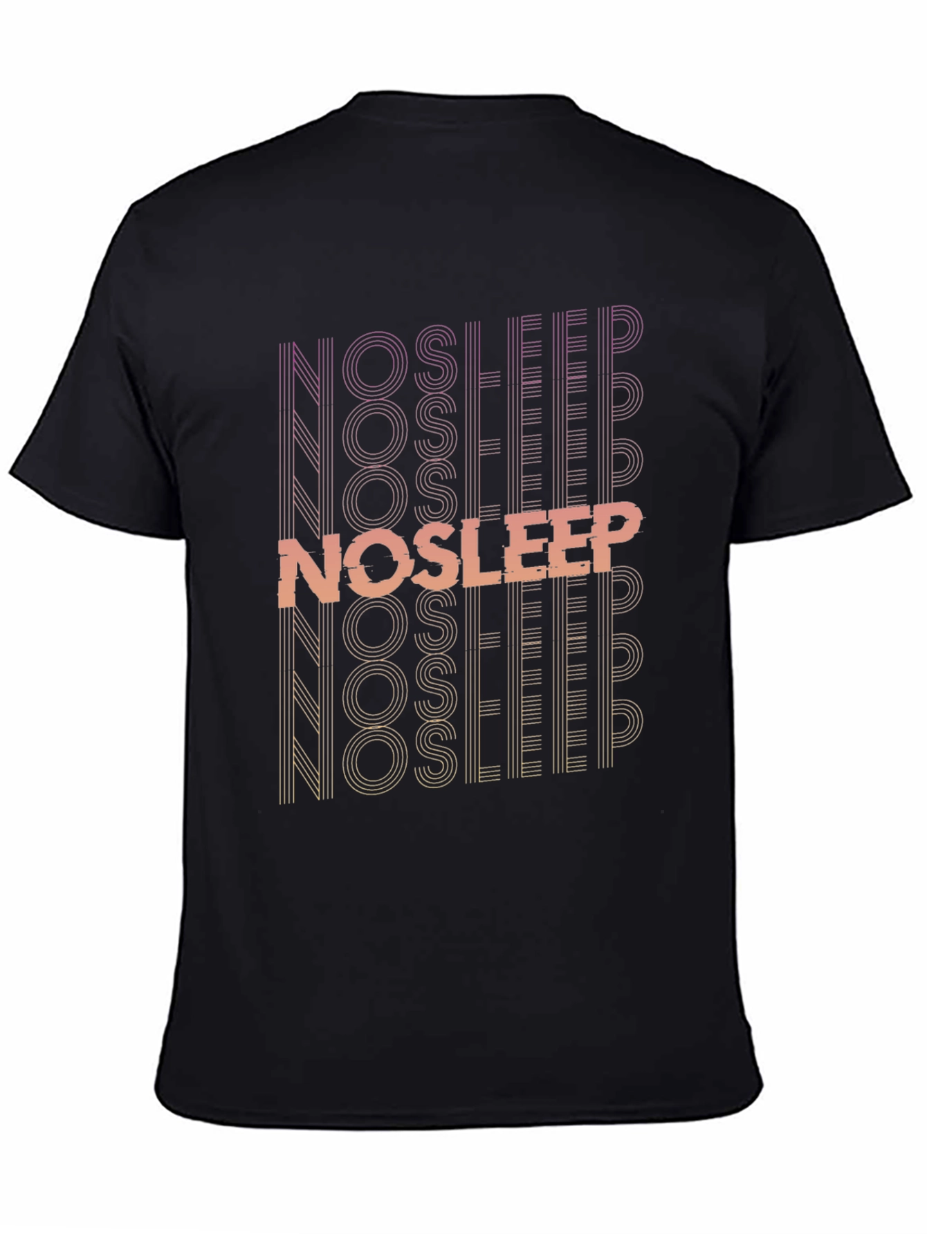 No Sleep Graphic Print Black T-Shirt