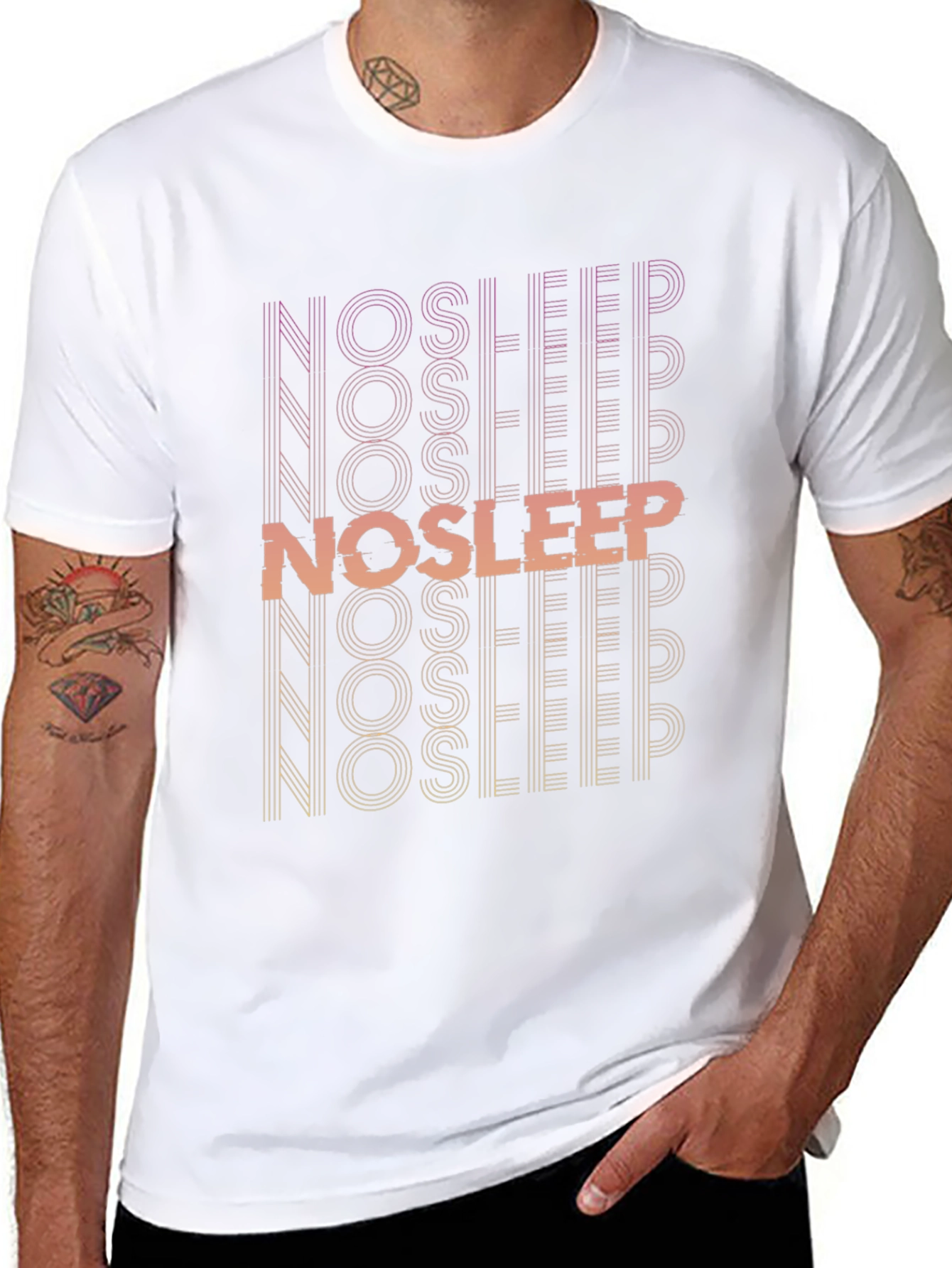 No Sleep Graphic Print Black T-Shirt