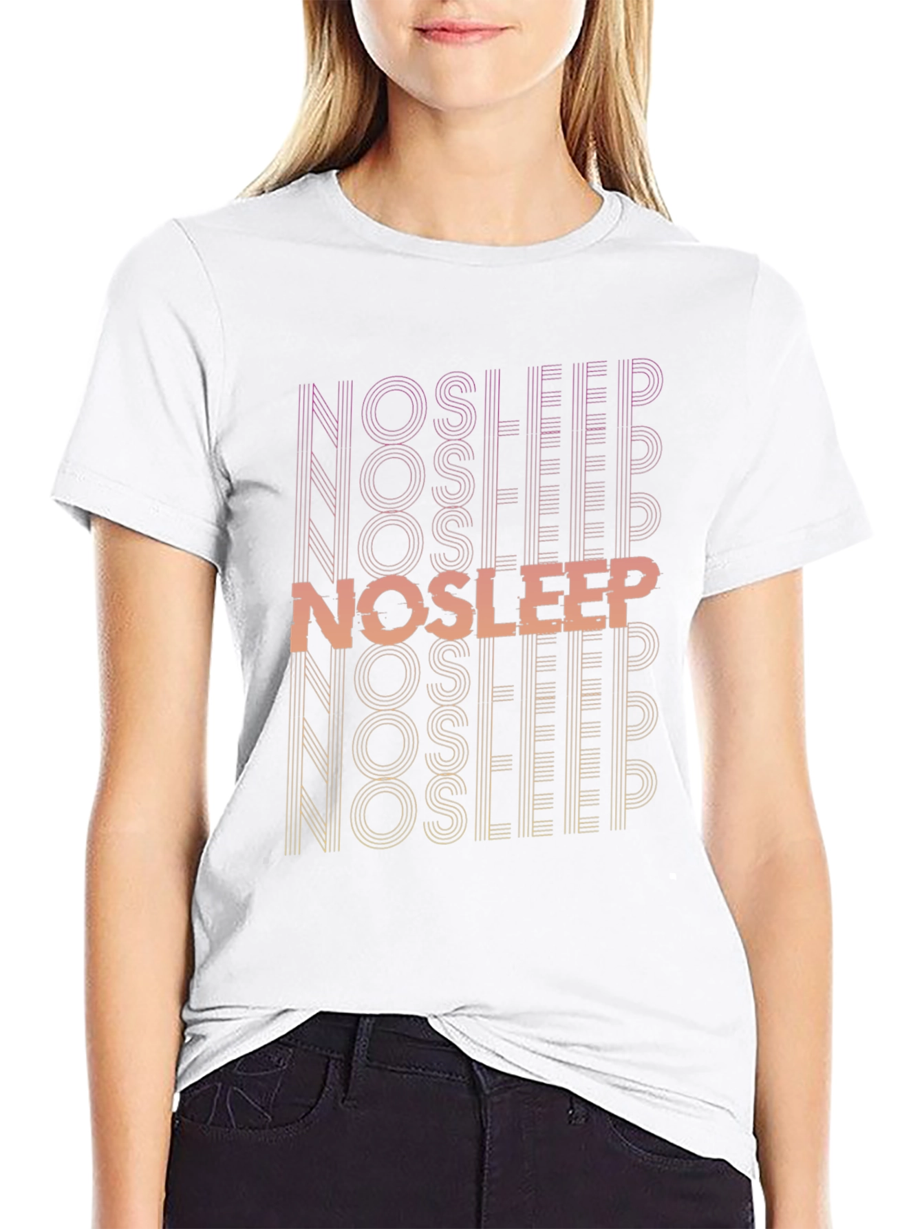 No Sleep Graphic Print Black T-Shirt