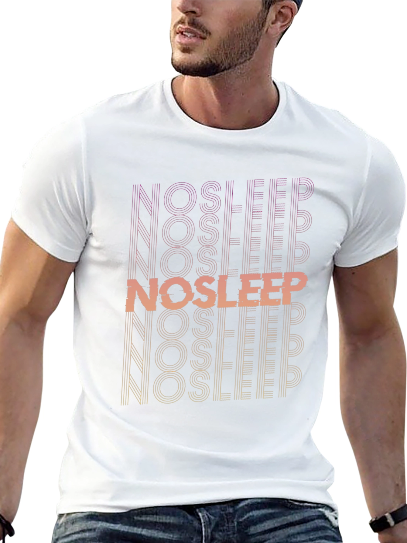 No Sleep Graphic Print Black T-Shirt