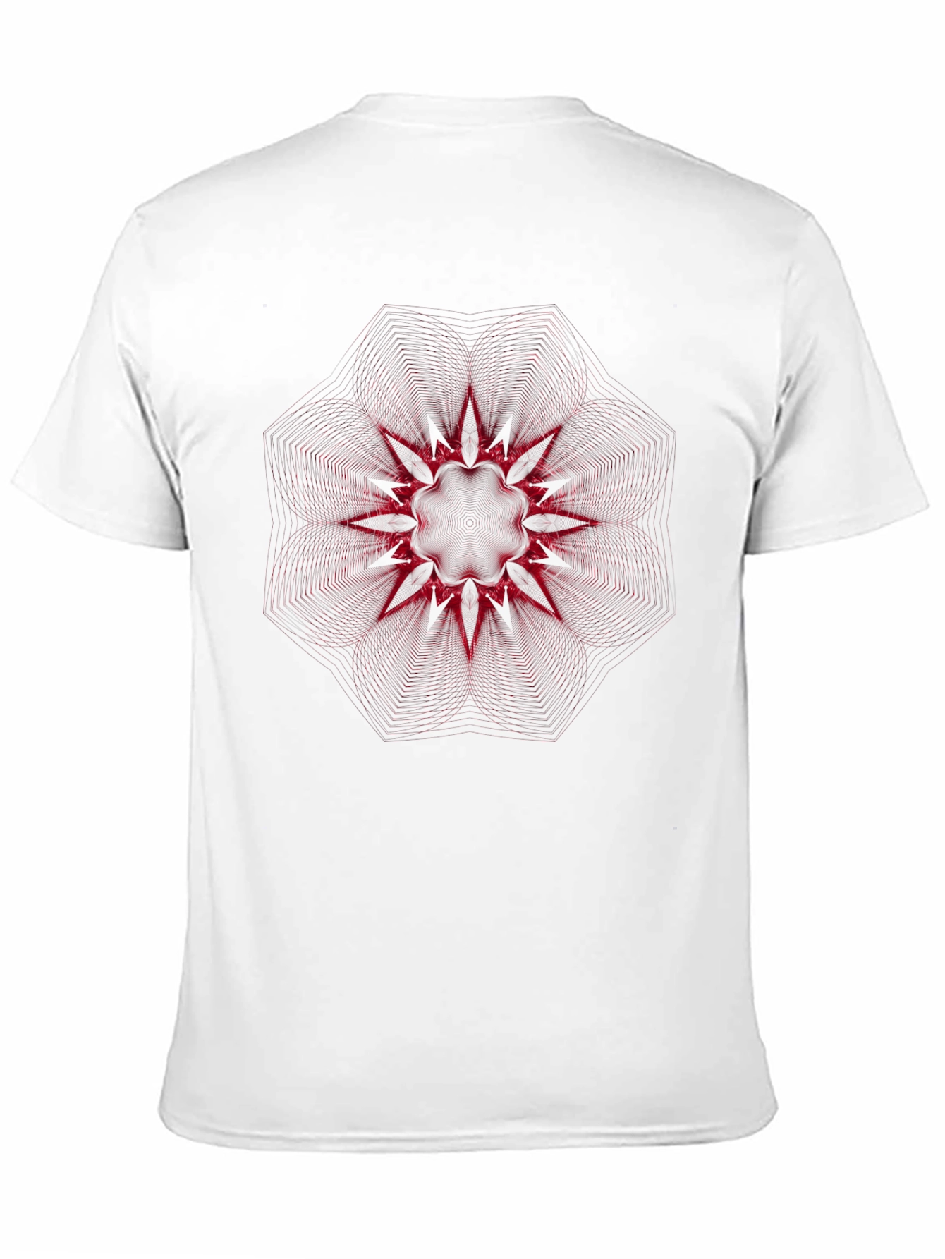 Abstract Red Starburst Graphic Black T-Shirt