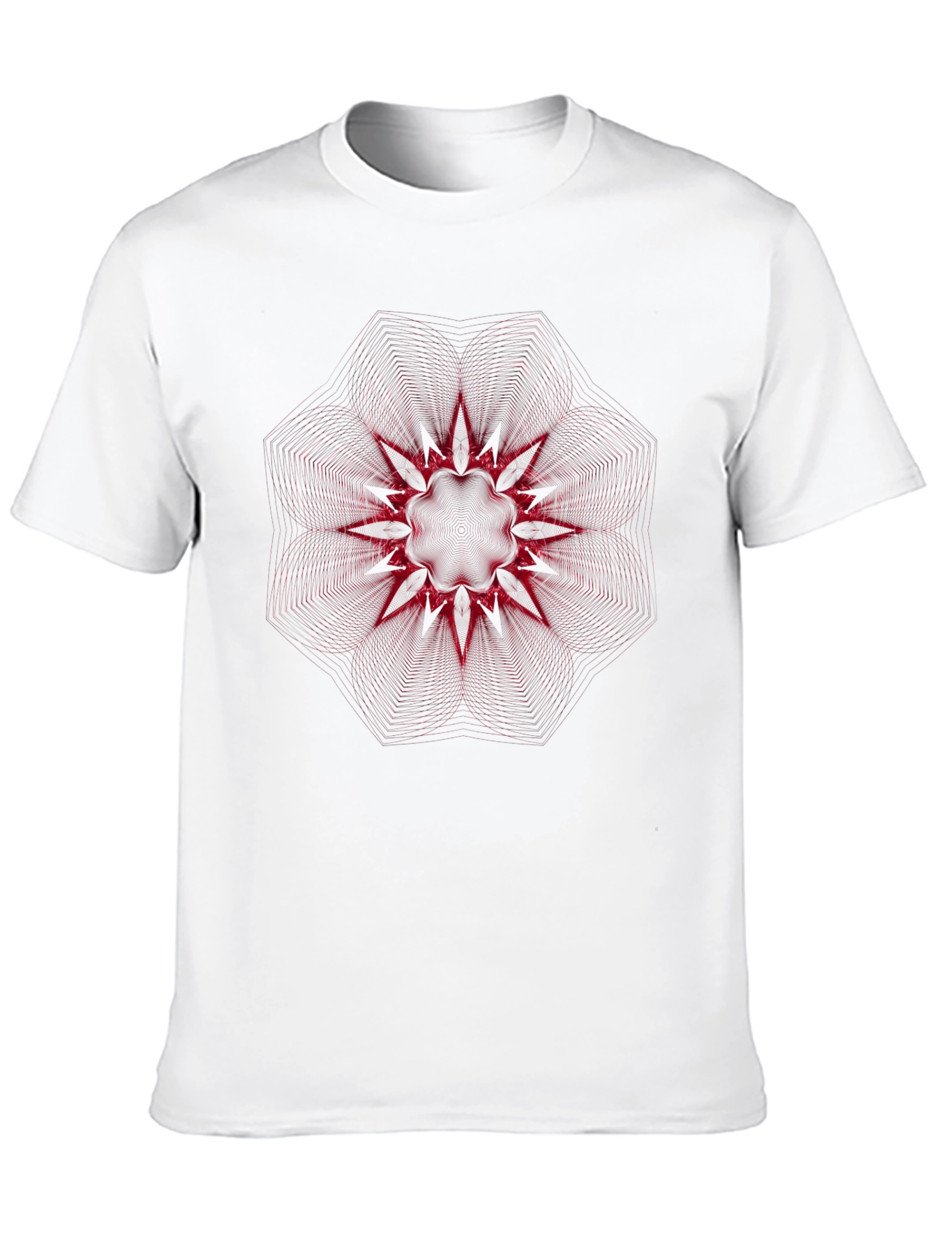 Abstract Red Starburst Graphic Black T-Shirt